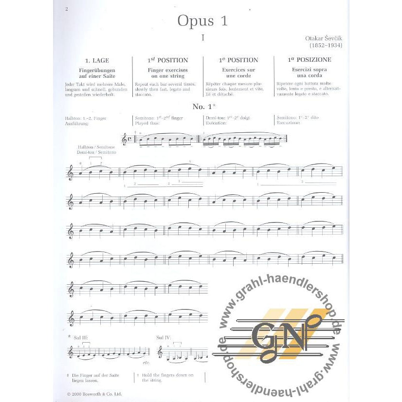 Bosworth Edition School Of Violin Technique, Opus 1 Part 1 1