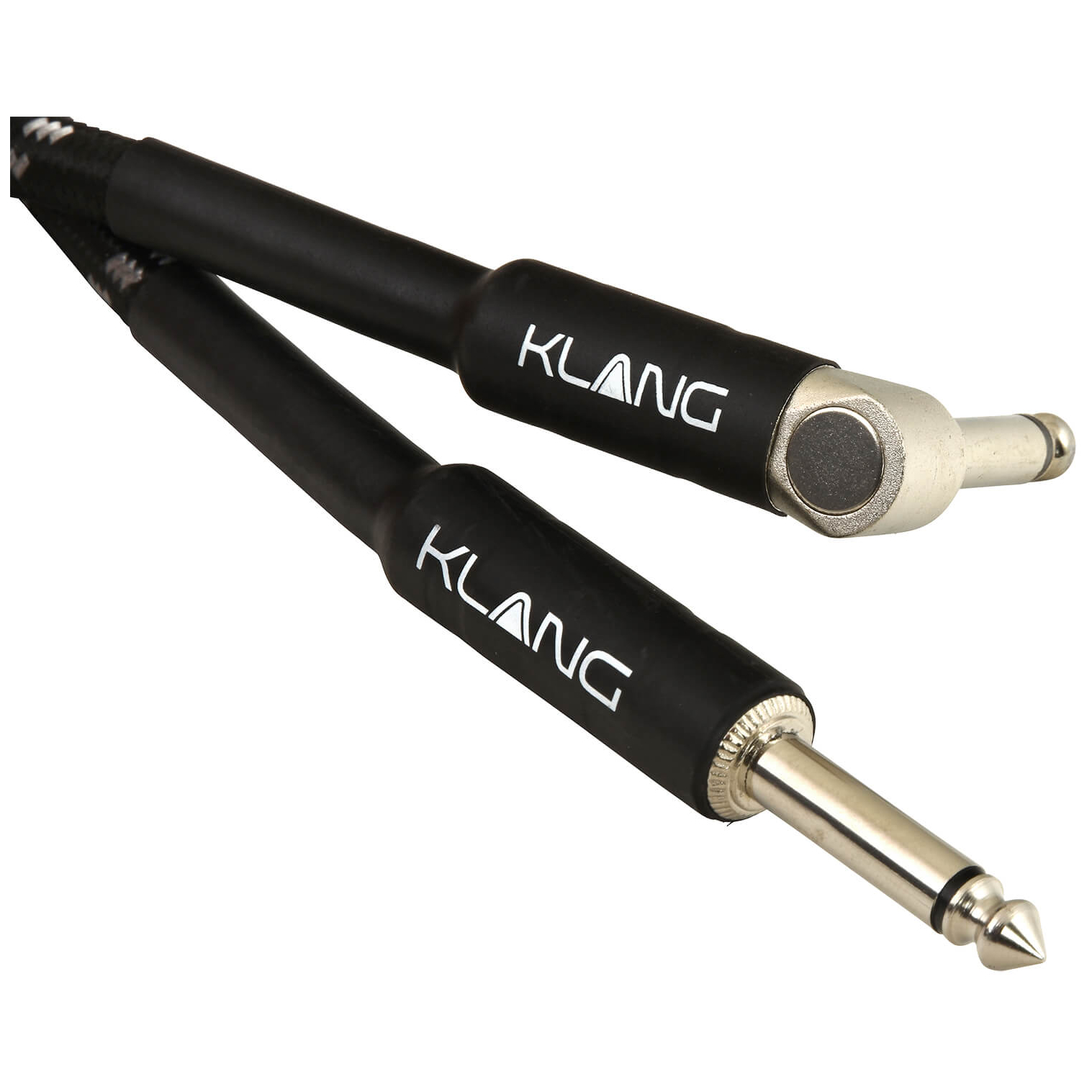 Klang - Klang Instrumentenkabel TWEED Black 6,3mm Klinke, gewinkelt mono - 6,3mm Klinke, mono, 6,0 Meter - 1