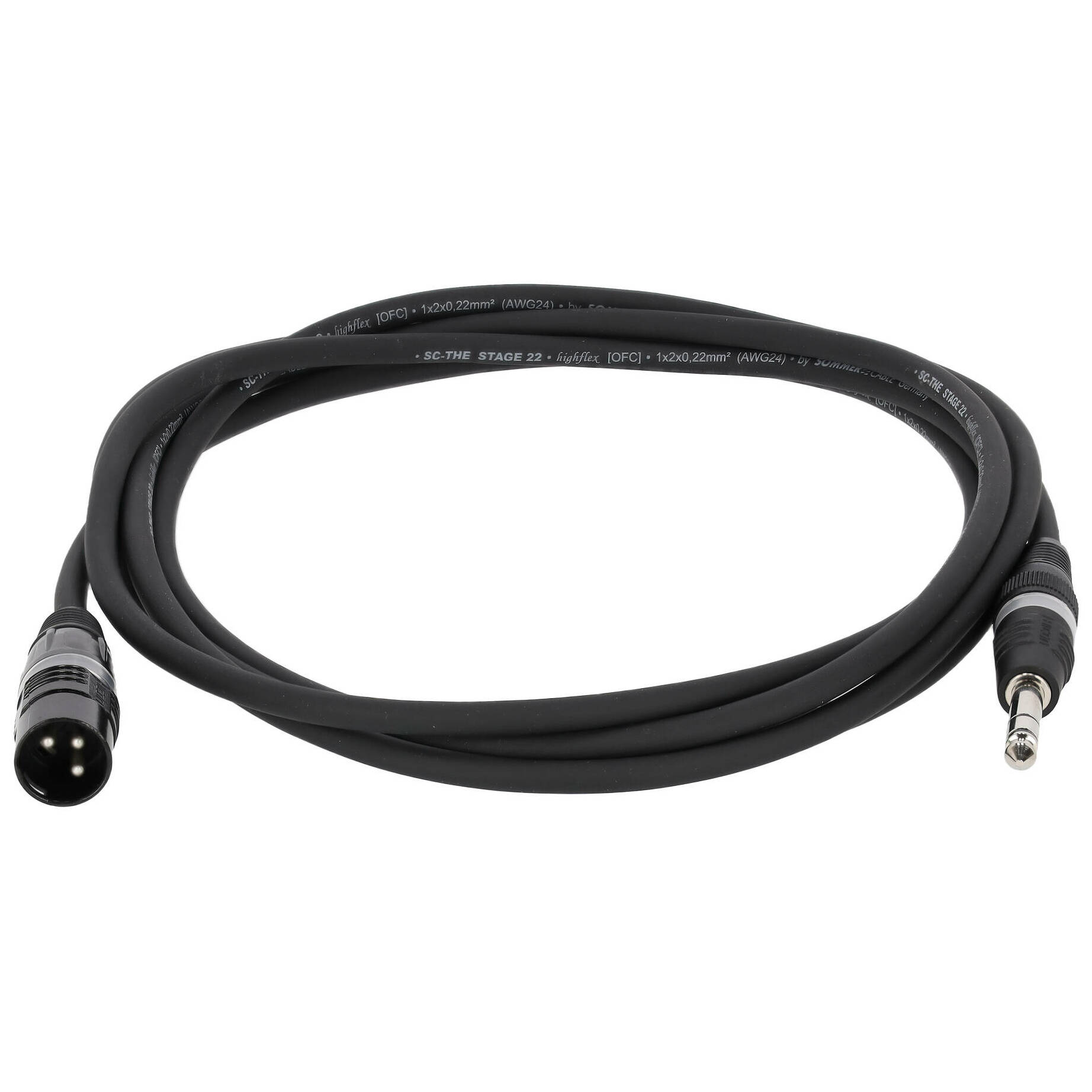 Sommer Cable SGFD-0300-SW Stage 22 Highflex XLR Male - Klinke Stereo 3 Meter 1