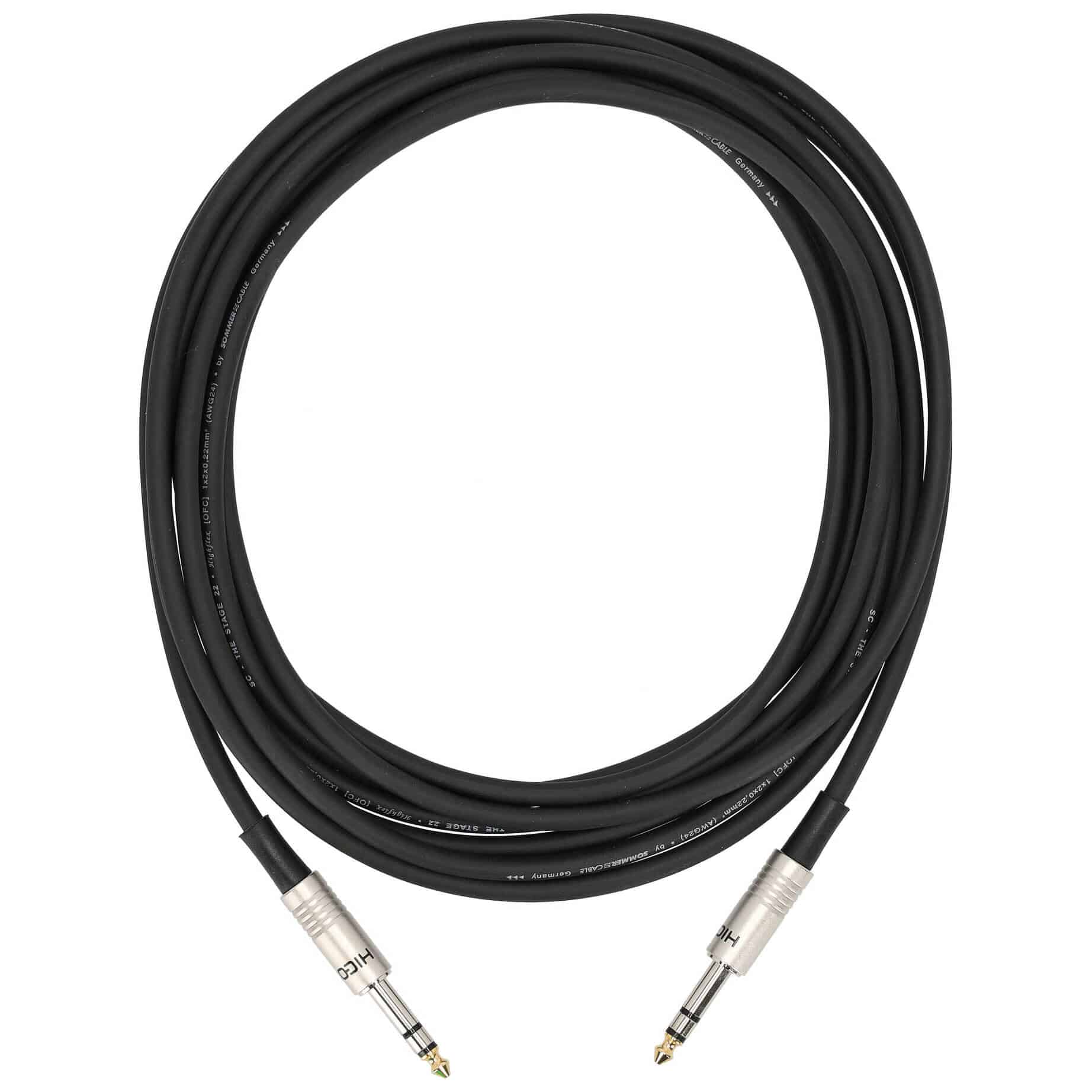 Sommer Cable SG2S-0500-SW Stage 22 Highflex Klinke Stereo - Klinke Stereo 5 Meter