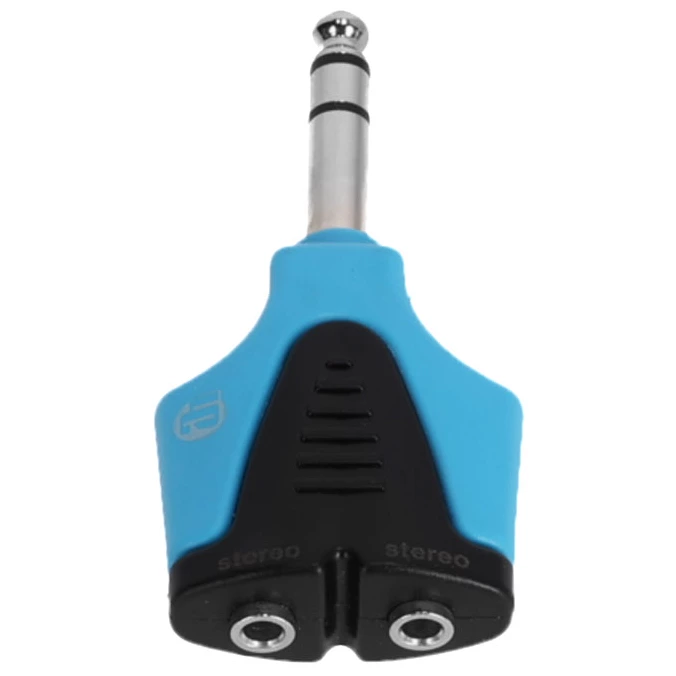Adam Hall 4 STAR AY MF3 JM3 BLU LINE - Y-Adapter 2 x Minijack female TRS x Jack TRS 1