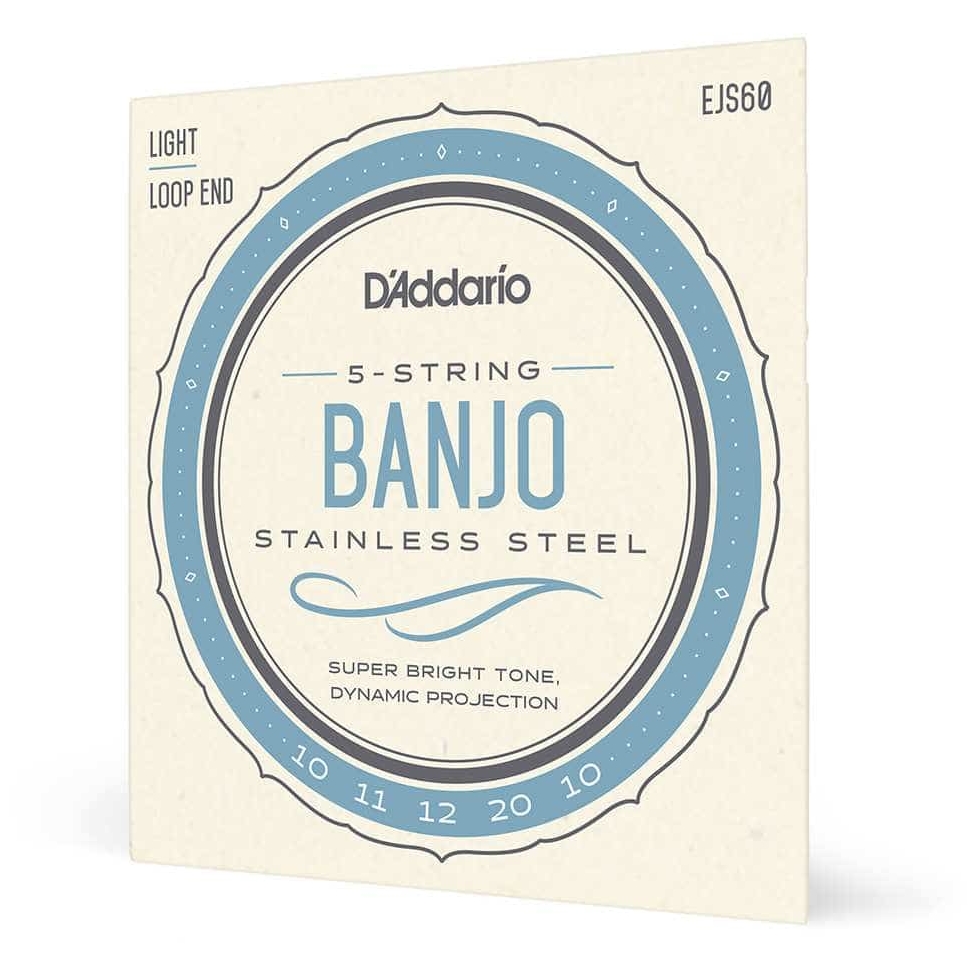 D’Addario - D’Addario EJS60 - 5-String Banjo Stainless Steel 009-020 - 4