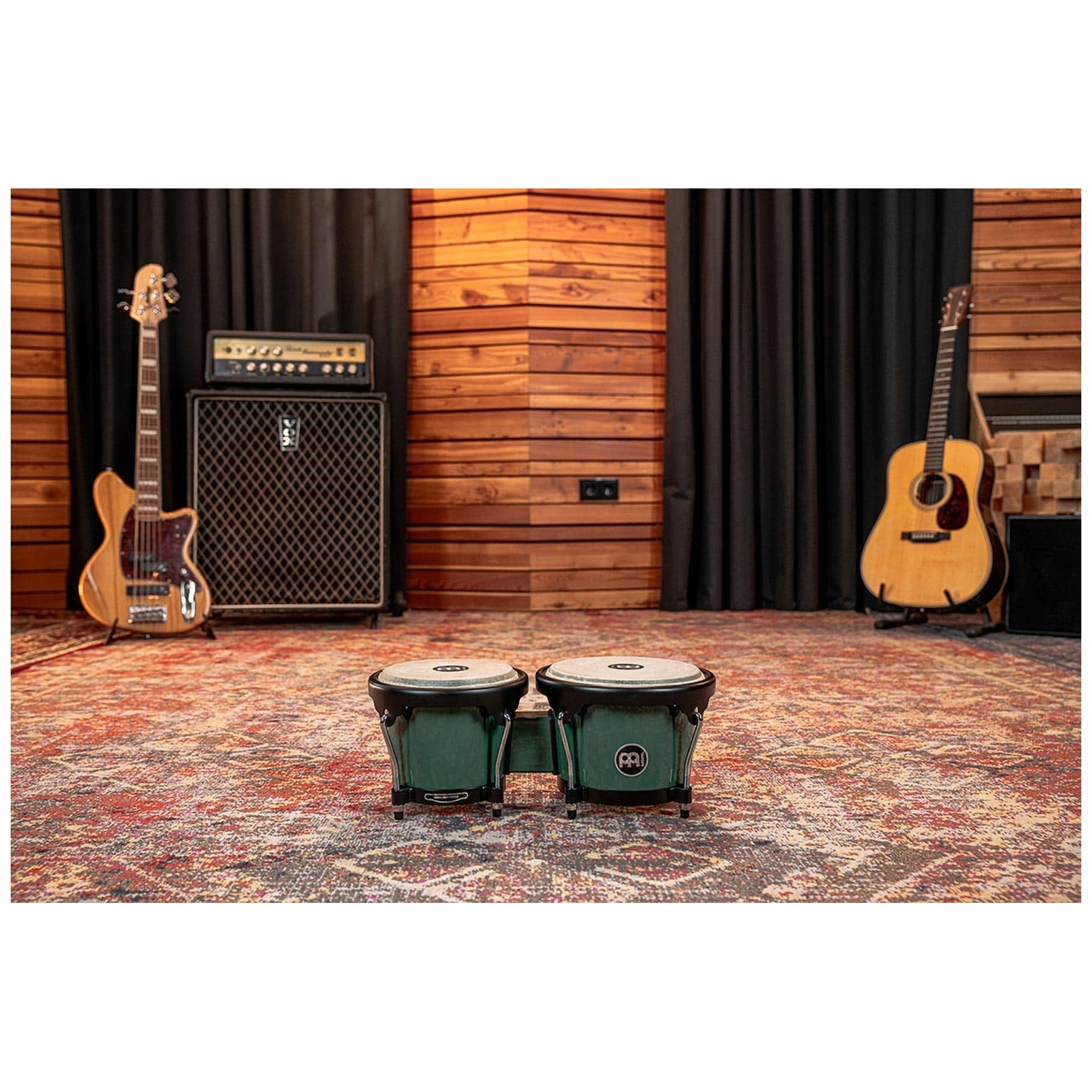 Meinl Percussion - Meinl Percussion HB50FG Journey Series Bongo, Forest Green - 10