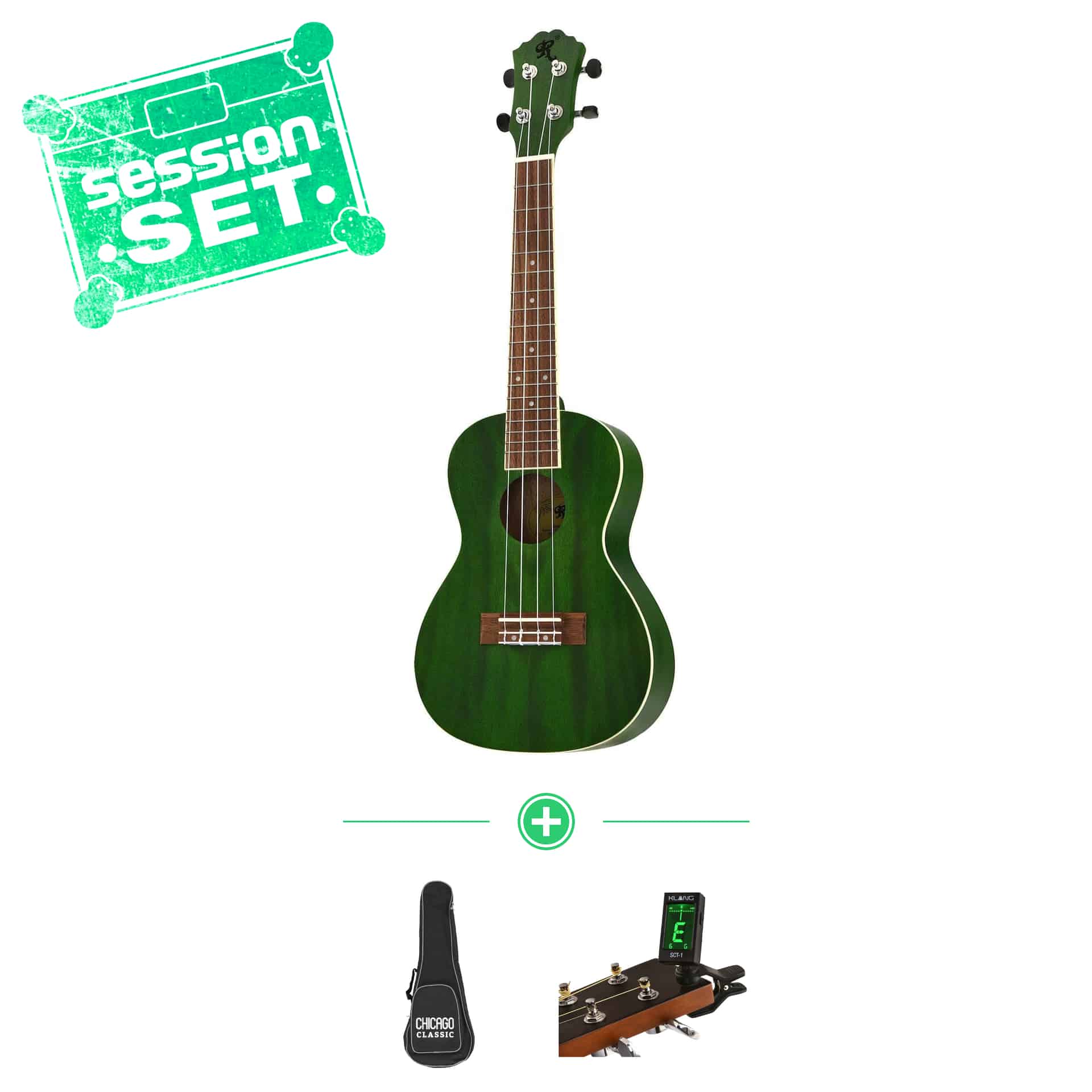 redwood concert ukulele candy sweet pickle - session set - inkl bag clip-tuner 70000993-1