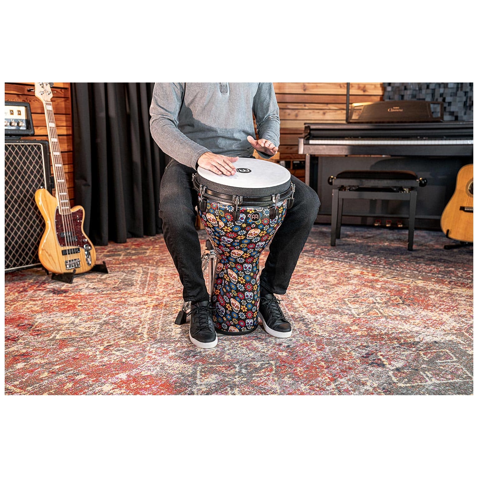 Meinl Percussion - Meinl Percussion JD14DA 14 Jumbo Djembe, Day Of The Dead - 7