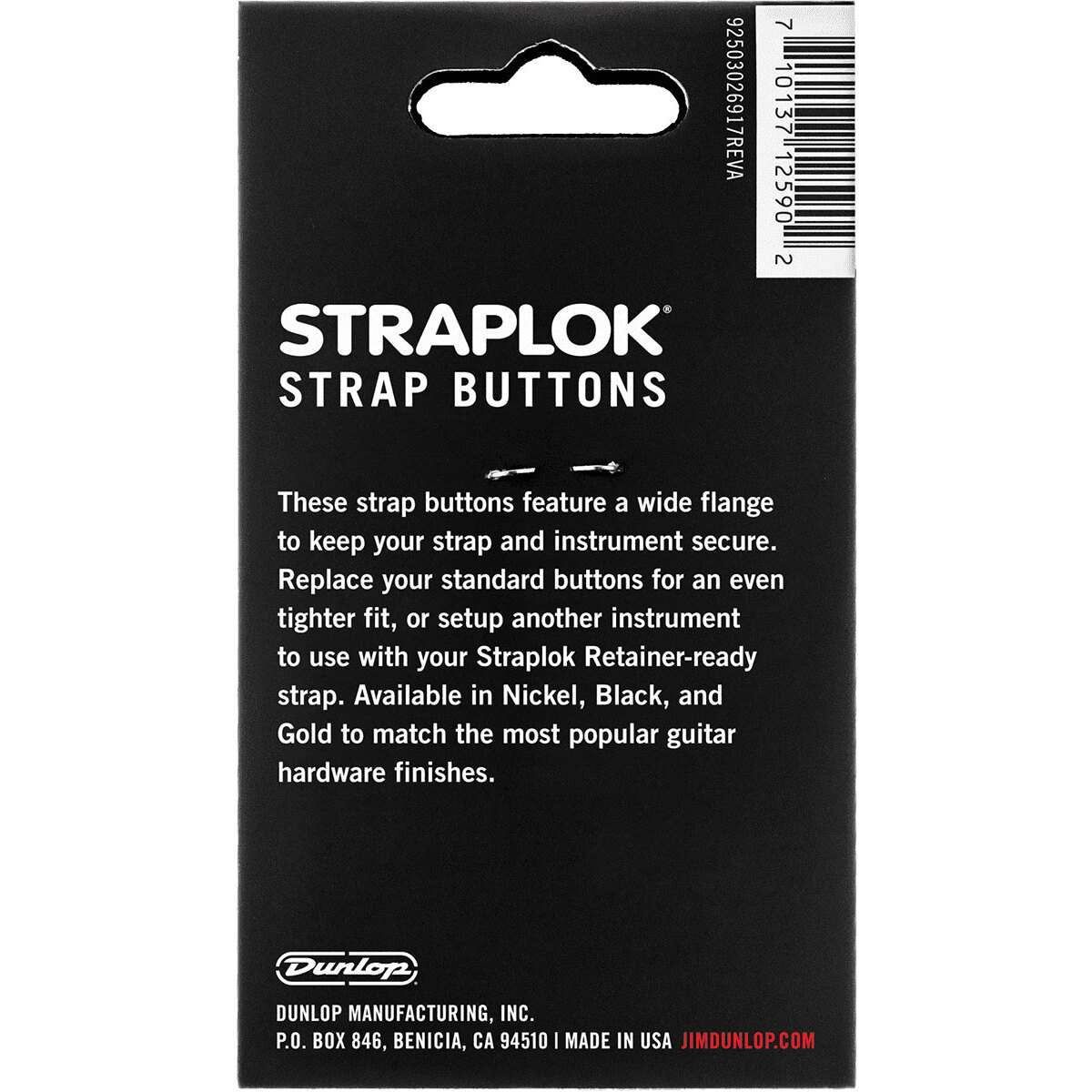 Dunlop Straplok Strap Button Set nickel 2