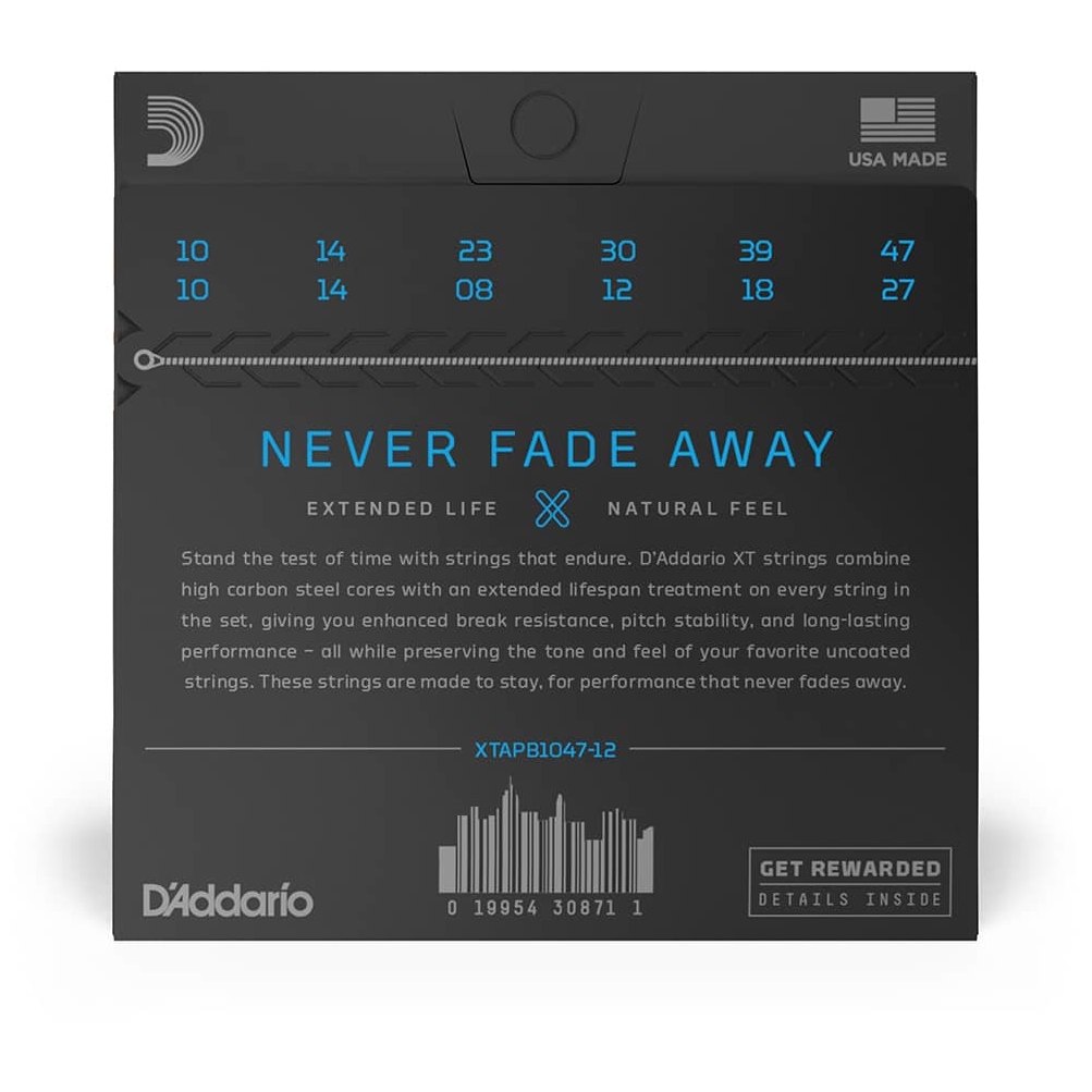 D’Addario - D’Addario XTAPB1047-12 - XT 12-String Acoustic Phosphor Bronze 010-047 - 1