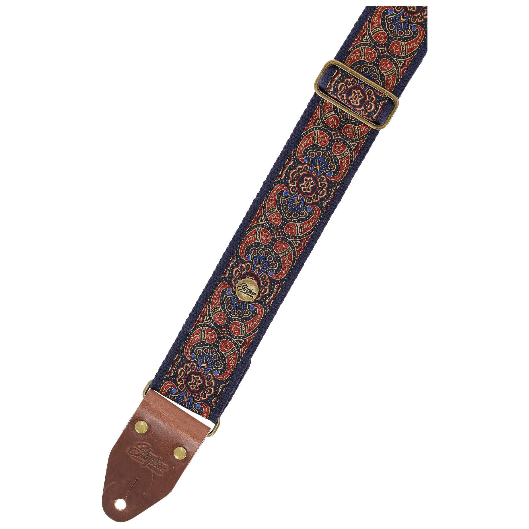 Steyner Straps Retro Gitarrengurt - Abendlicht blau-rot VEGAN 2