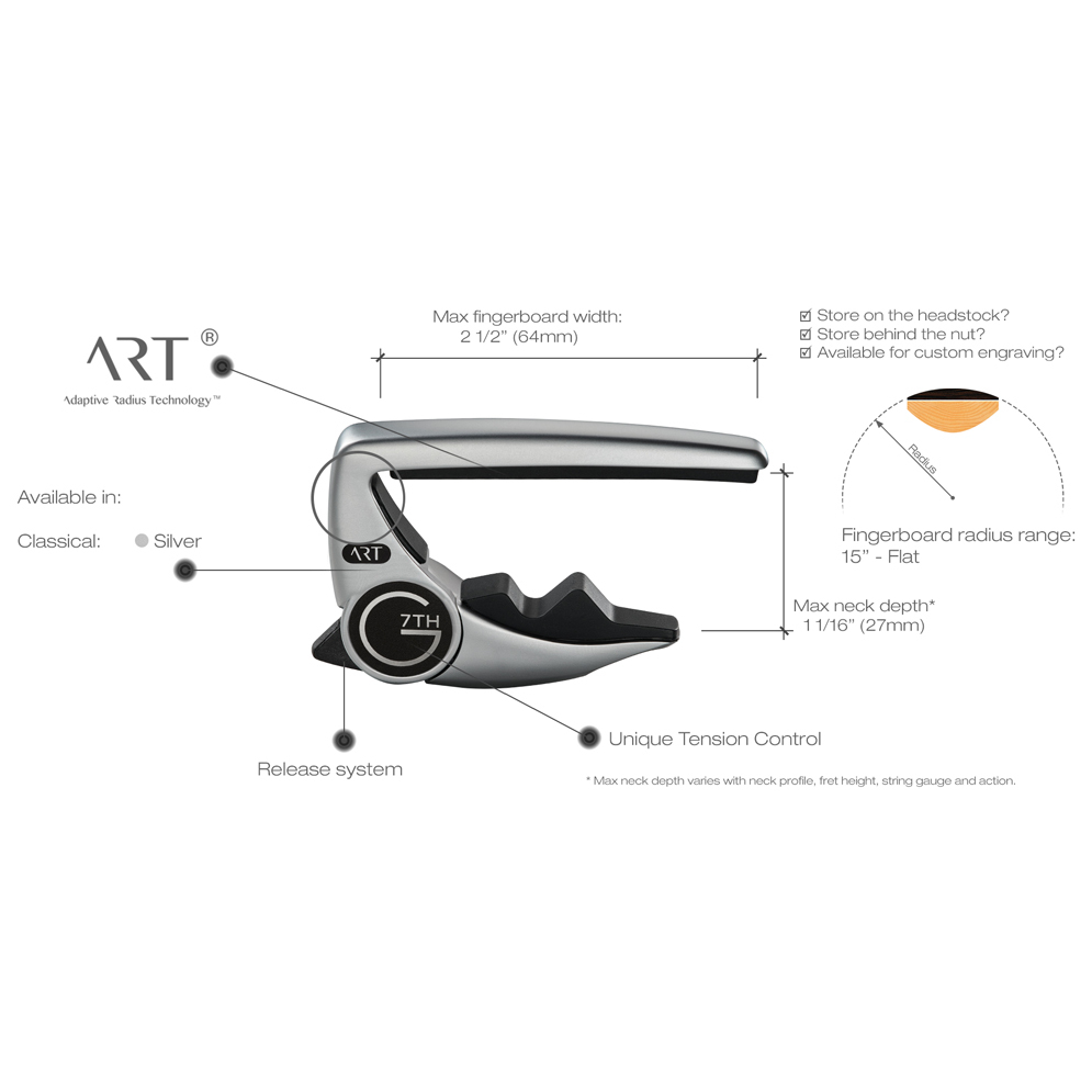 G7th Performance III Art Capodaster Classical Silver 3