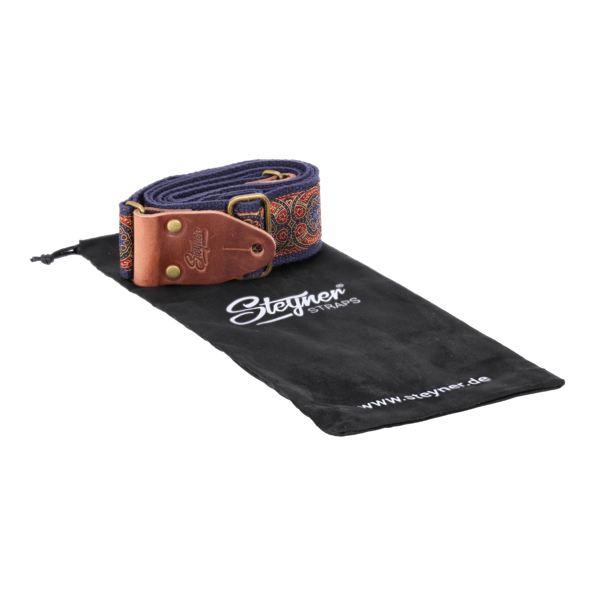 Image of Steyner straps retro gitarrengurt  a endlicht lau rot 6