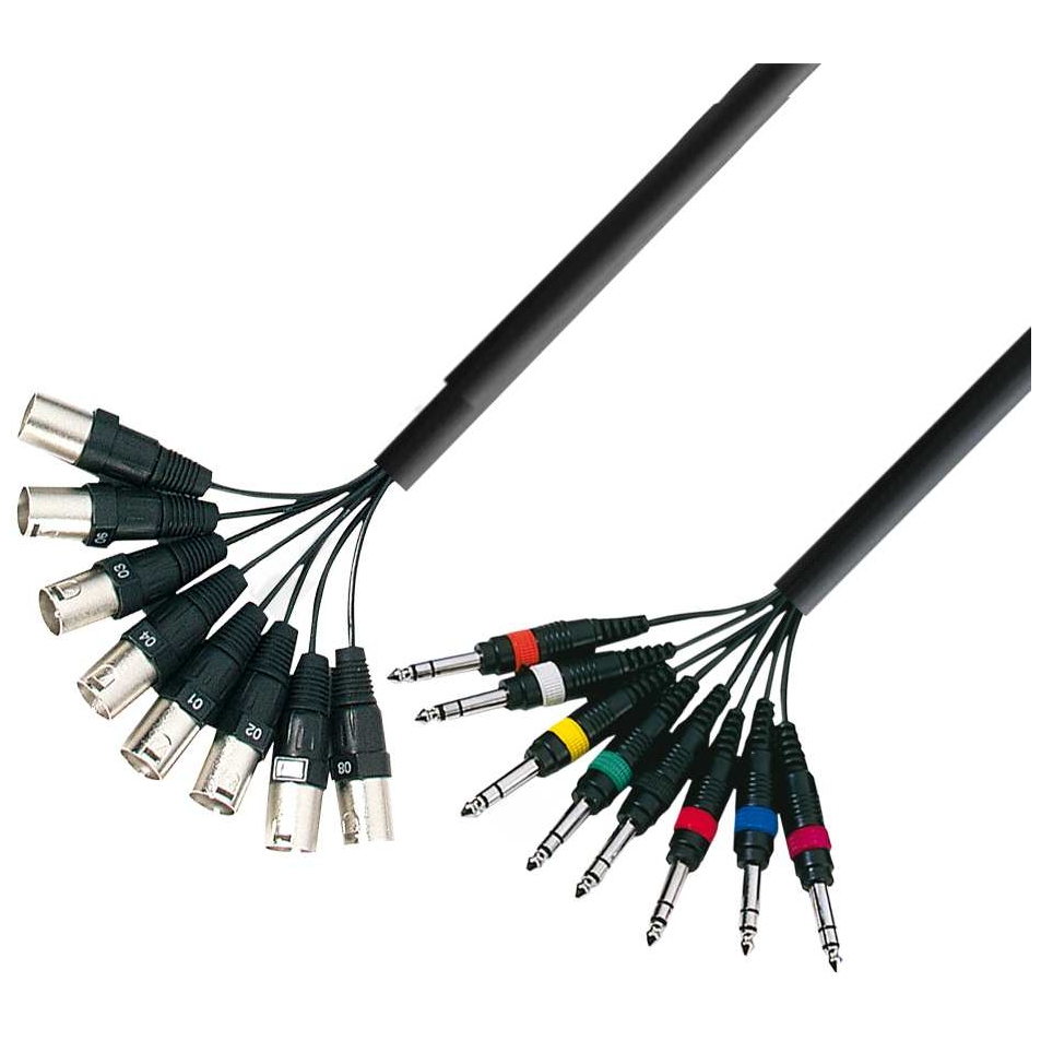Adam Hall - Adam Hall 3 Star Serie Multicore Kabel 8 x XLR Male auf 8 x 6,3 mm Stereoklinke 5 Meter