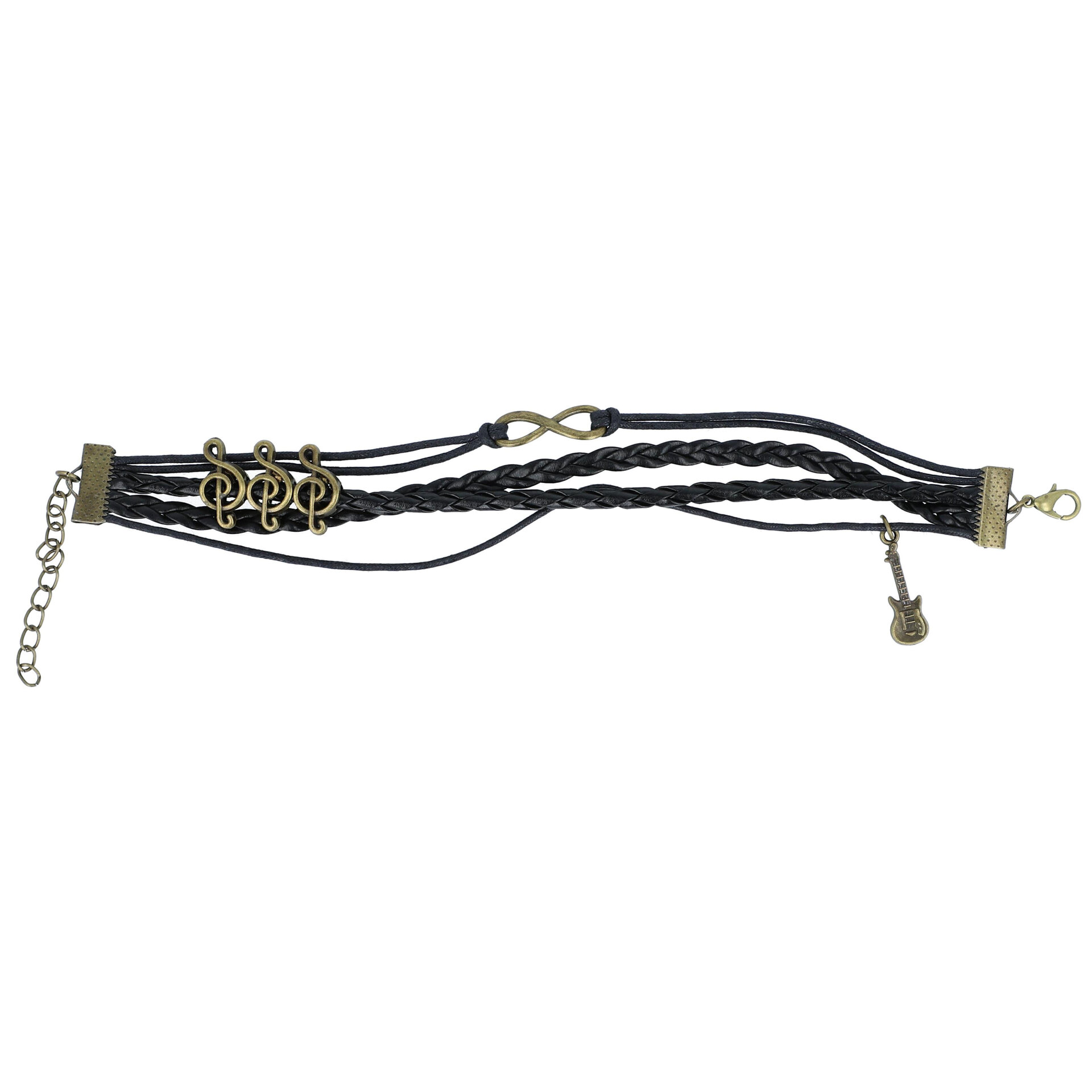 Musikboutique Kübler Bracelet - Treble Clef & Guitar, black 1