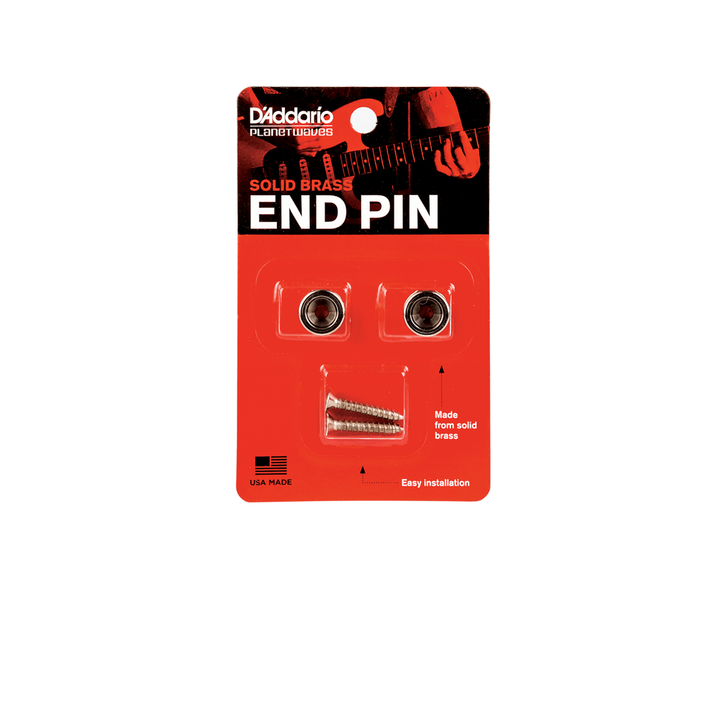 D’Addario PWEP202 Gurtknöpfe reines Messing - Chrom (Paar) 2