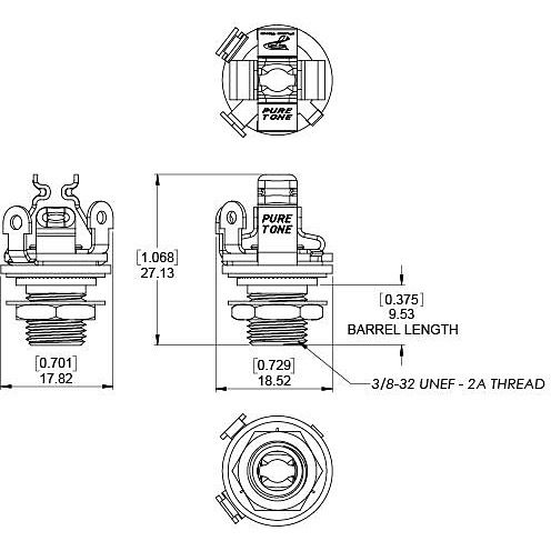  Multi Contact Output Jack Nickel Mono 3