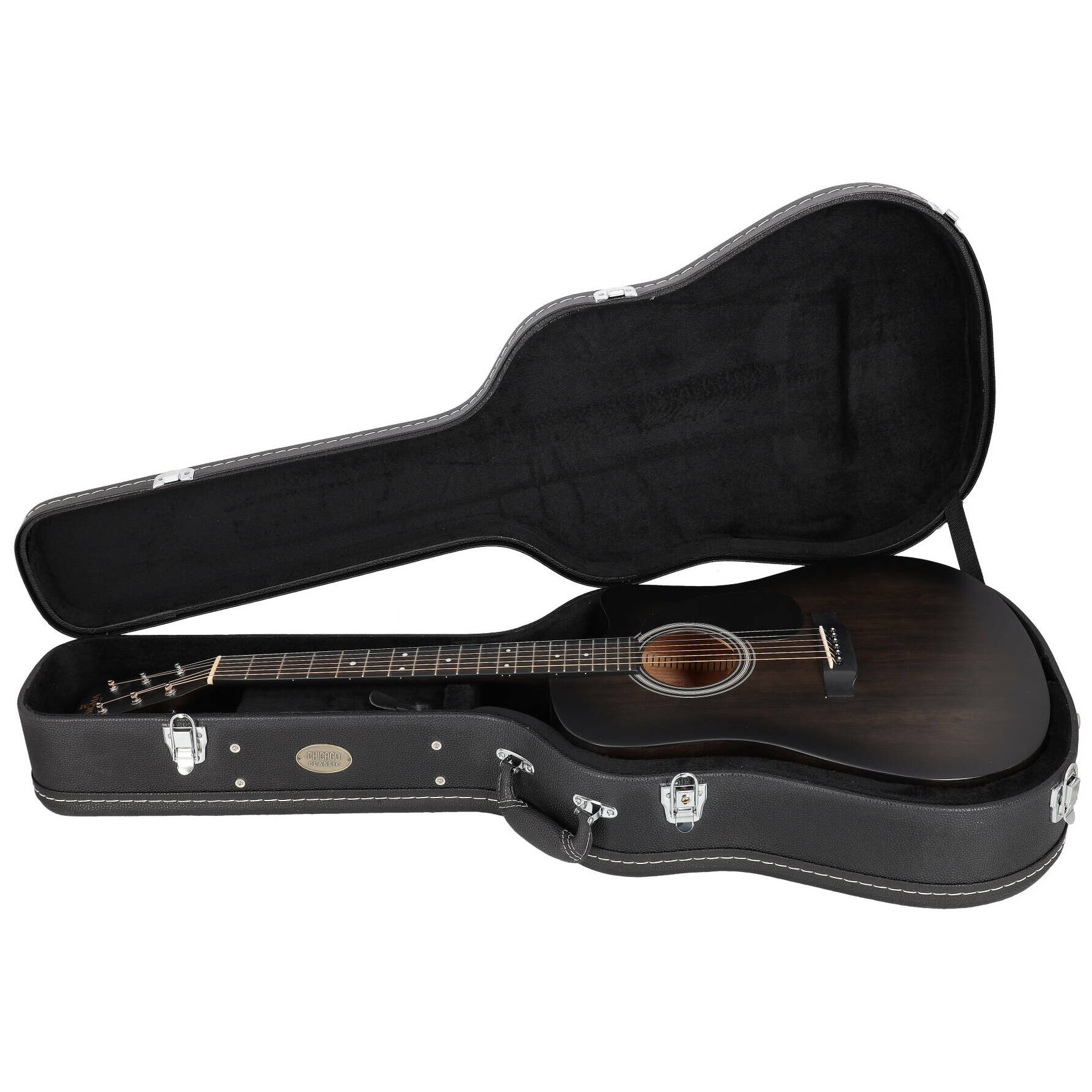 Chicago Classic Holzkoffer Dreadnought Schwarz 4