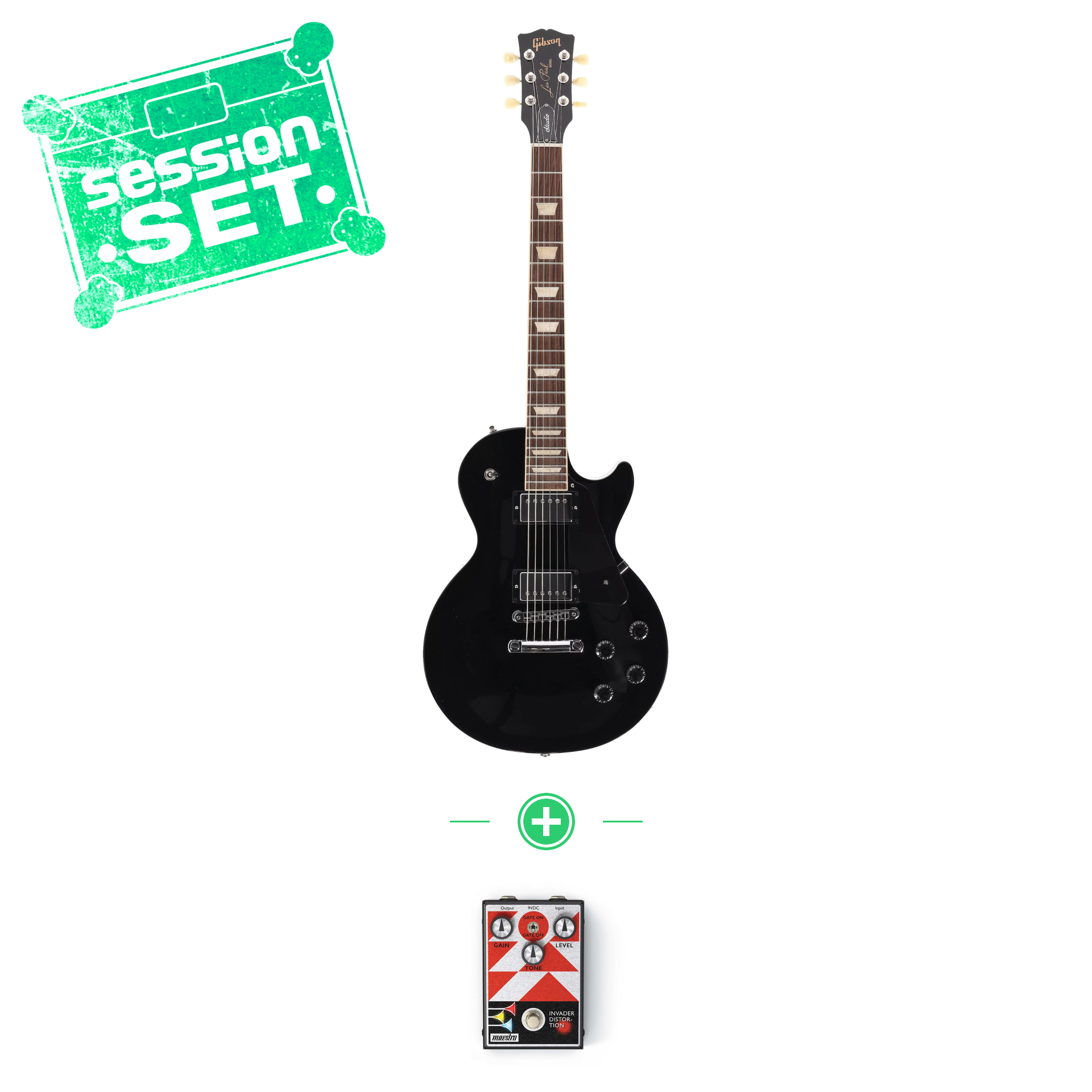 gibson les paul studio eb e gitarren set mit maestro invader pedal 70001080 1