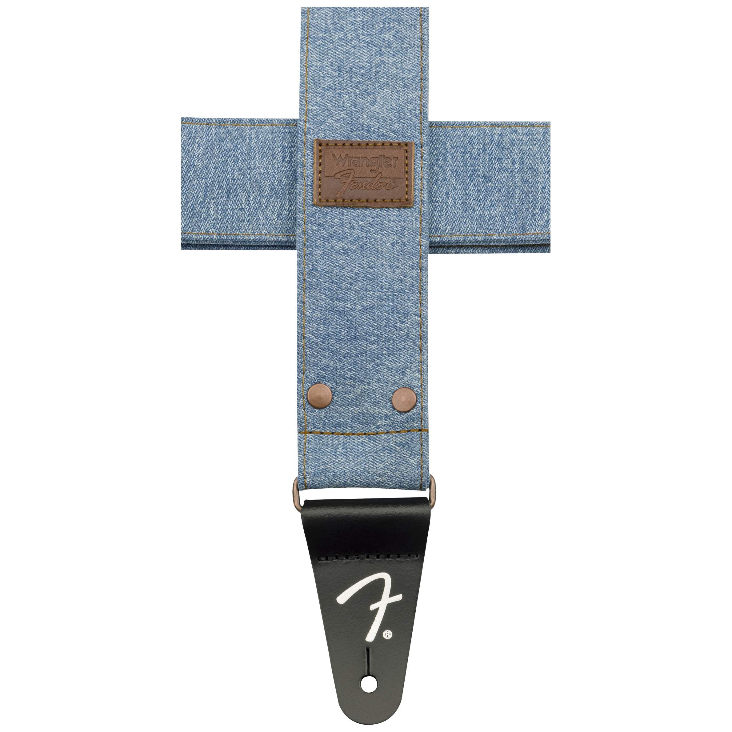 Fender Wrangler Riveted Denim Strap Light Indigo 4