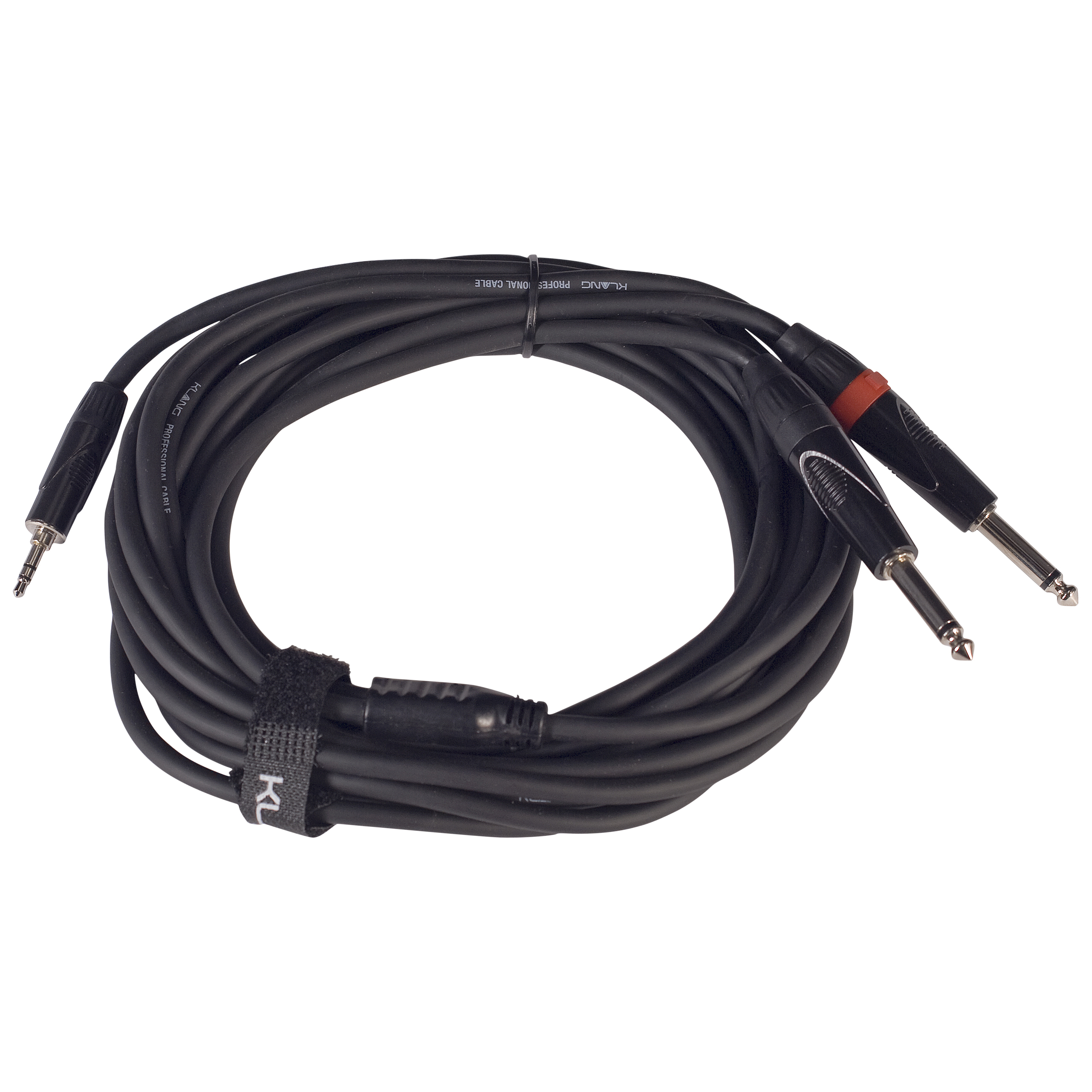 Klang - Klang Y-Audiokabel, 6 Meter 3,5 mm Klinke, male, stereo - 2x 6,3 Klinke, male, mono