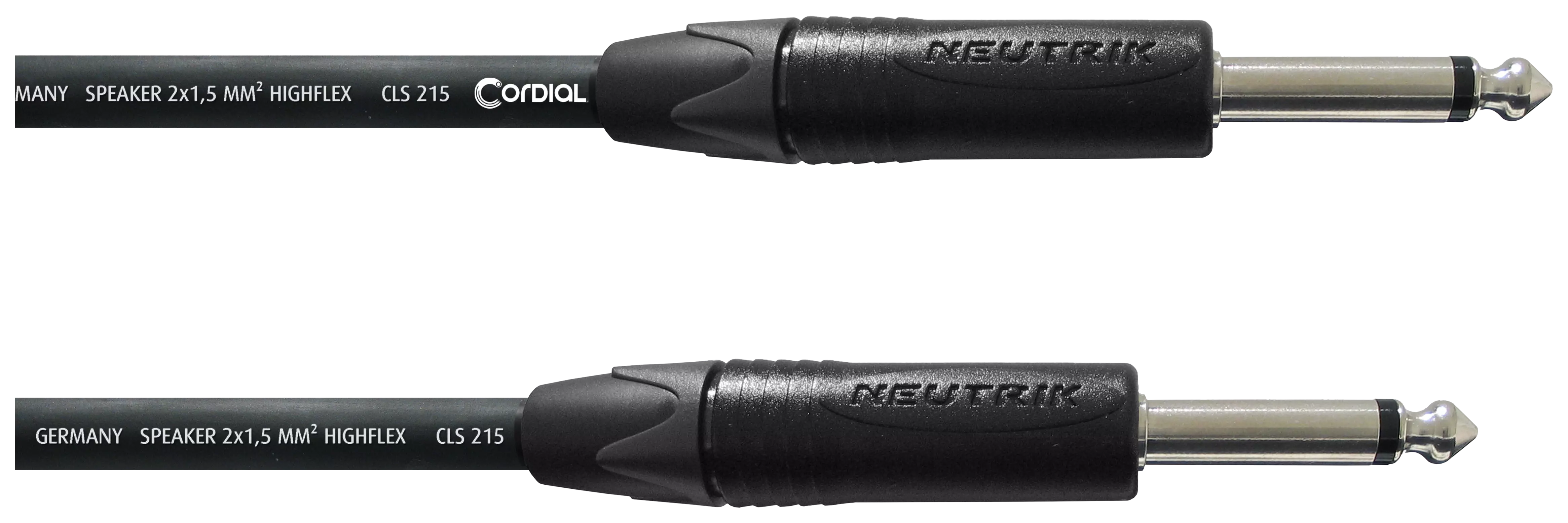 Cordial Lautsprecherkabel CPL 1.5 PP 25 - 1,5 m Klinke NEUTRIK schwarz