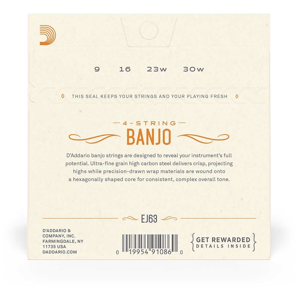 D’Addario - D’Addario EJ63 - Tenor Banjo Nickel Plated Steel 009-030 - 2
