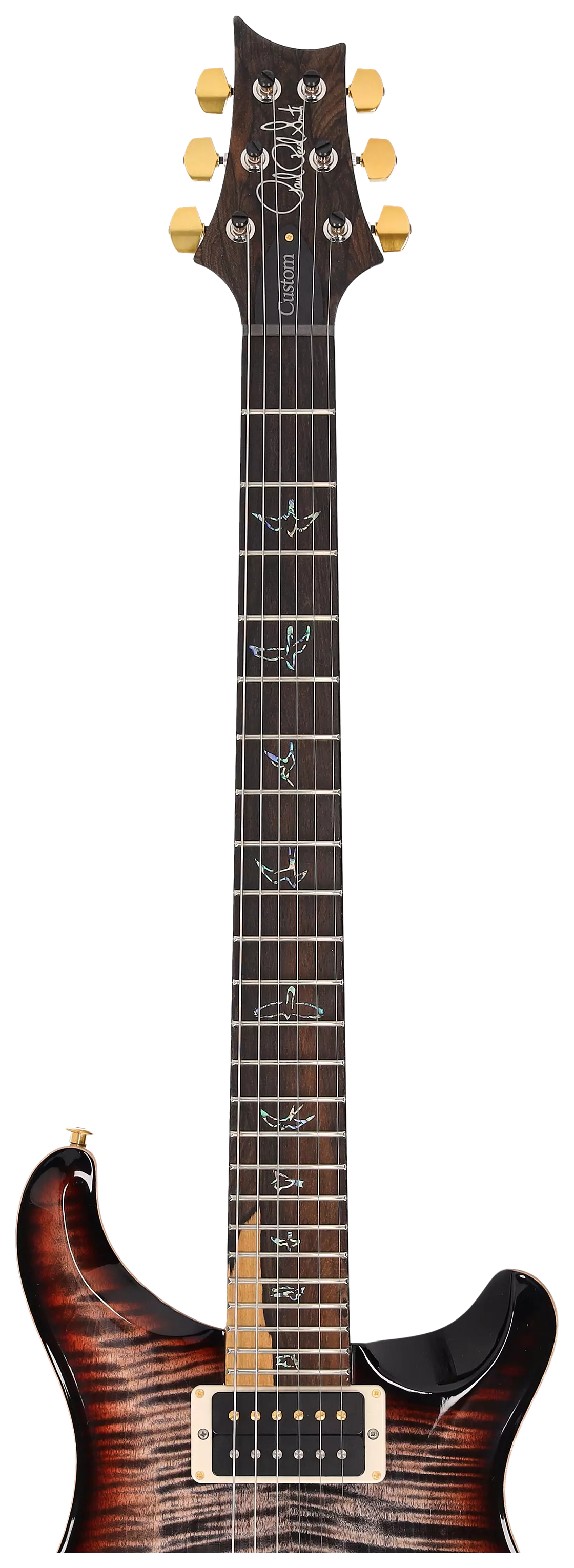 PRS Custom 24 Wood Library 10 Top Charcoal Tri-Color Burst session Select #0377189 13