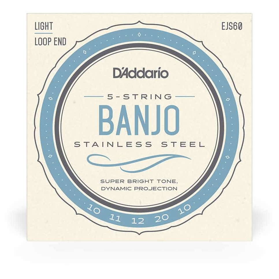 D’Addario - D’Addario EJS60 - 5-String Banjo Stainless Steel 009-020 - 1