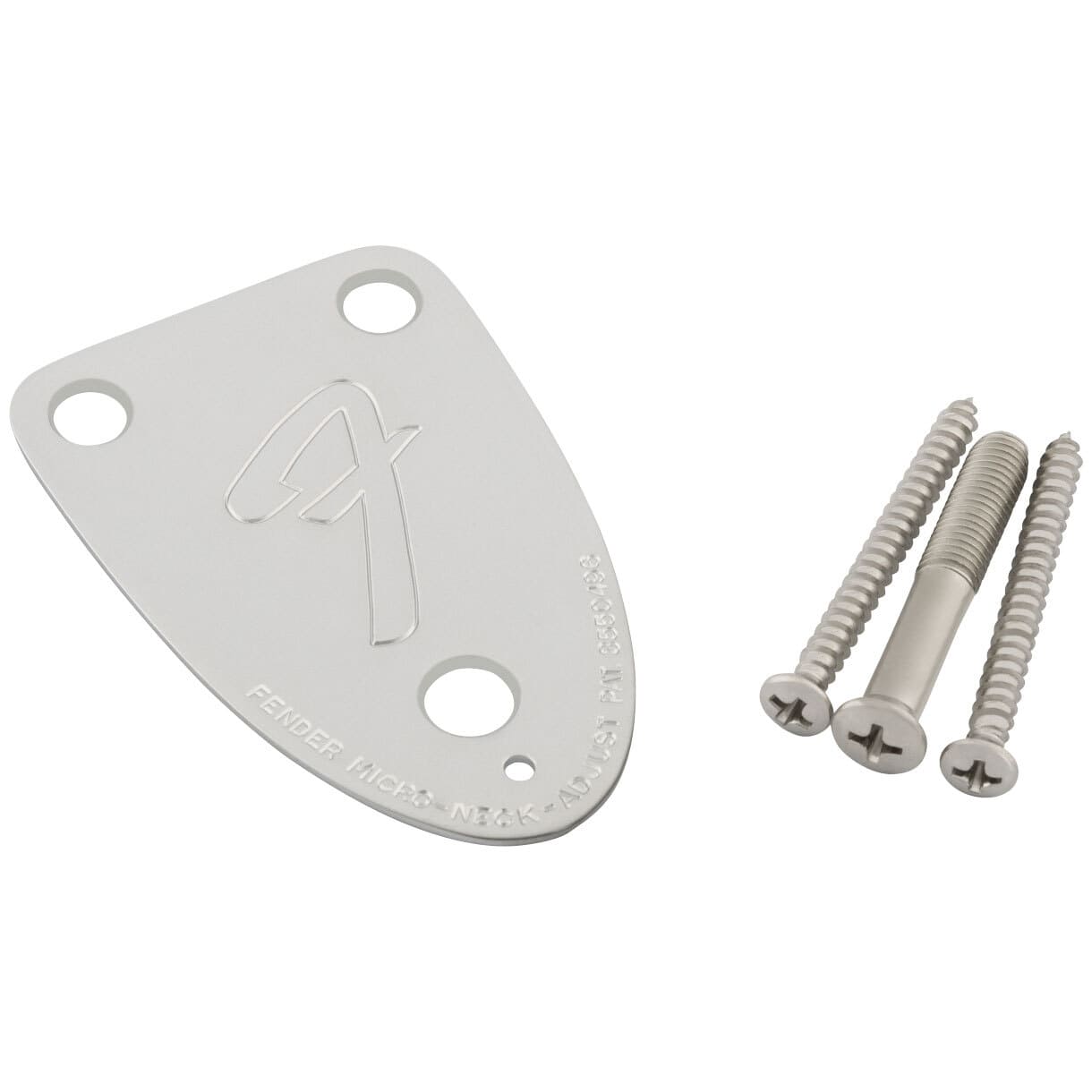 Fender '70s Vintage-Style 3-Bolt "F" Stamped Guitar Neck Plate, Chrome