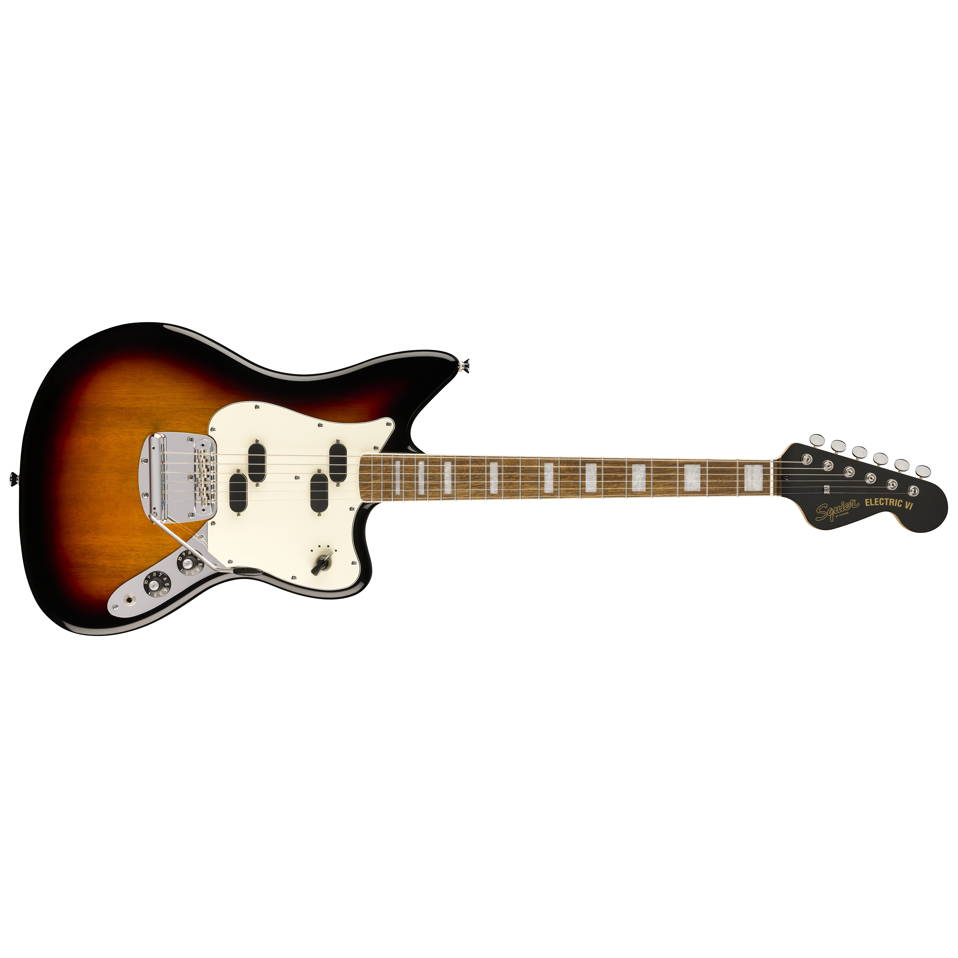 Squier by Fender Paranormal Electric VI LRL Parchment PG 3-Color Sunburst 1