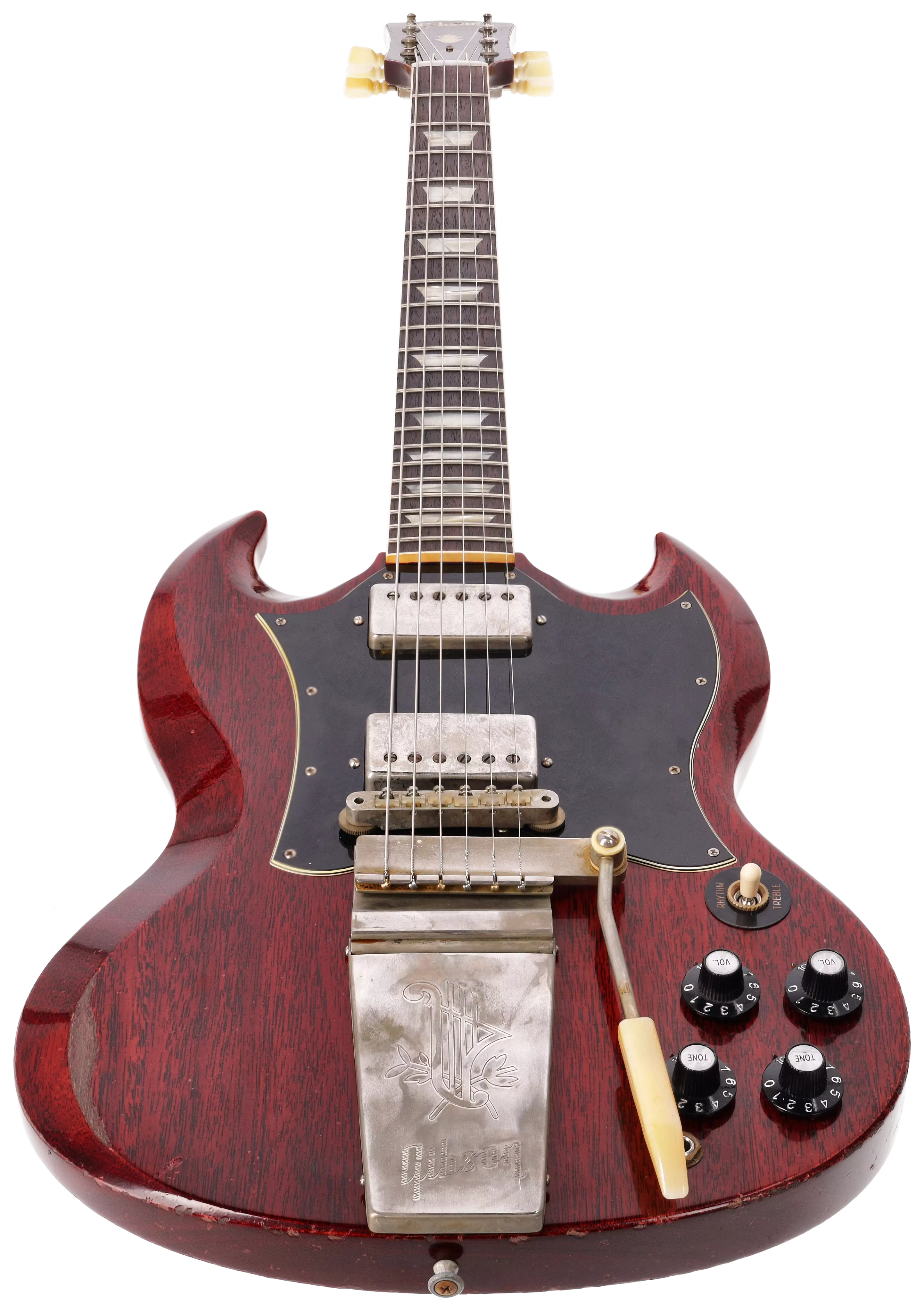 Gibson 64 SG Standard Cherry Long Maestro Heavy Aged Murphy Lab 3