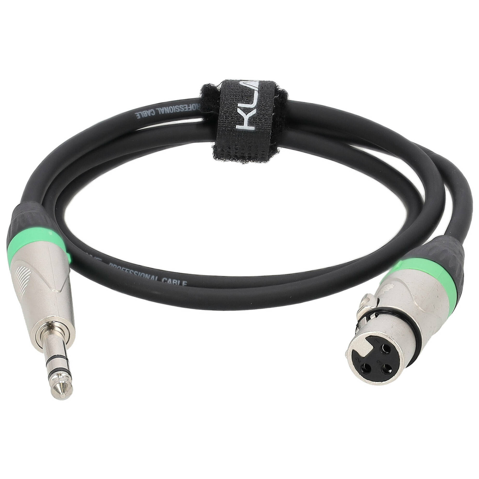 Klang Mikrofonkabel PRO, 1 Meter XLR female - 6,3 Klinke , male, stereo 1