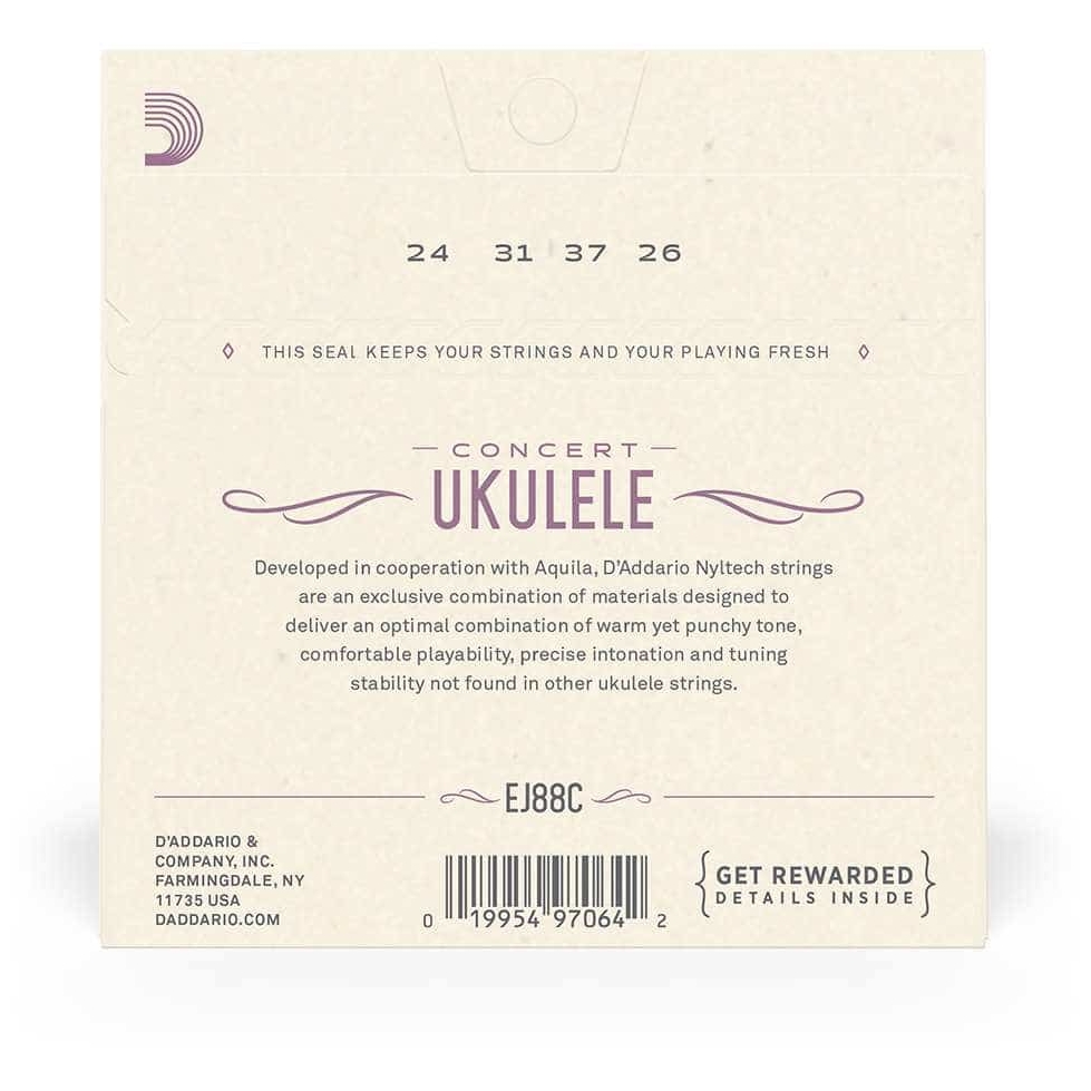 D’Addario - D’Addario EJ88C - Ukulele Concert Nyltech 024-026 - 2