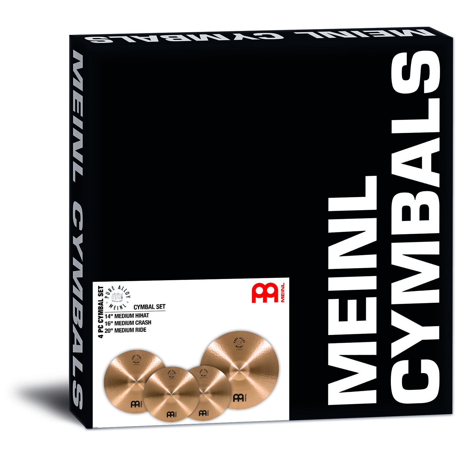Meinl Cymbals - Meinl Cymbals PA141620 14 16 20 Pure Alloy Cymbal Set - 4