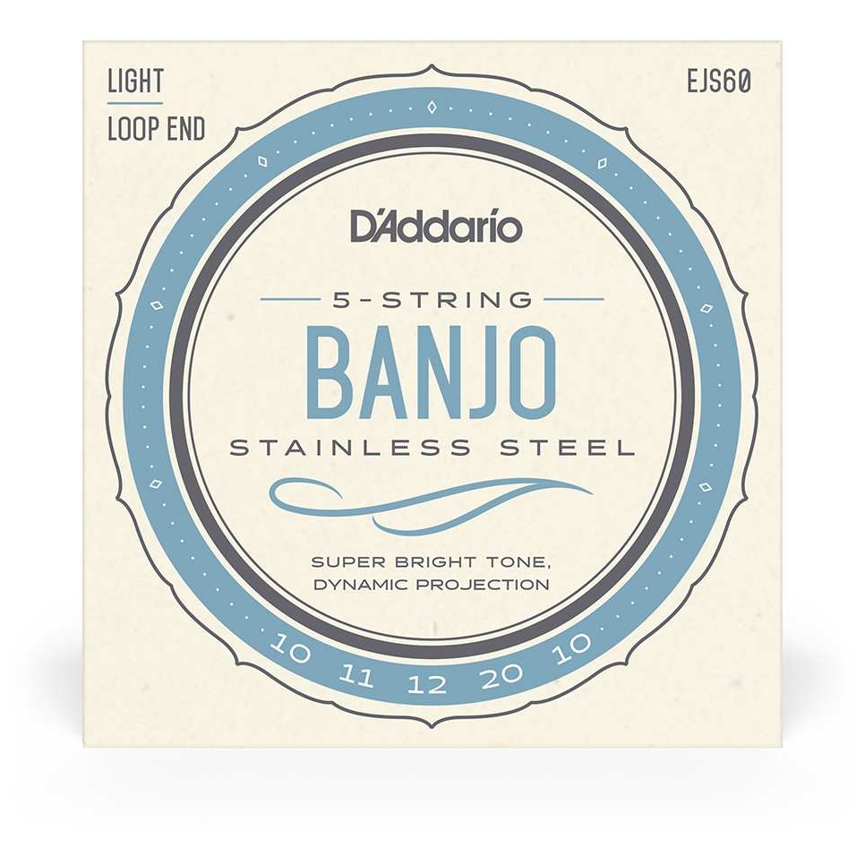 D’Addario - D’Addario EJS60 - 5-String Banjo Stainless Steel 009-020