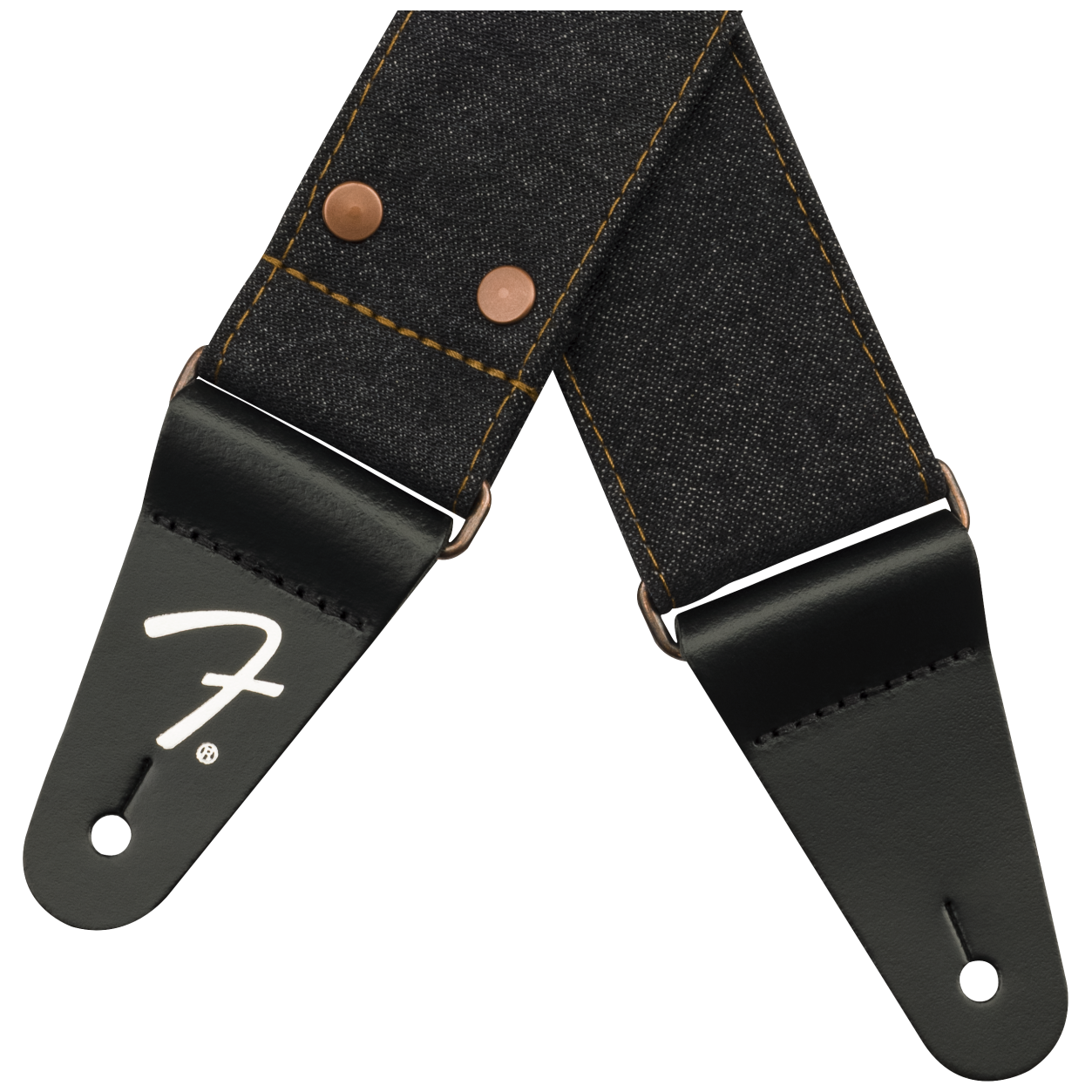 Fender Wrangler Riveted Denim Strap Black 2