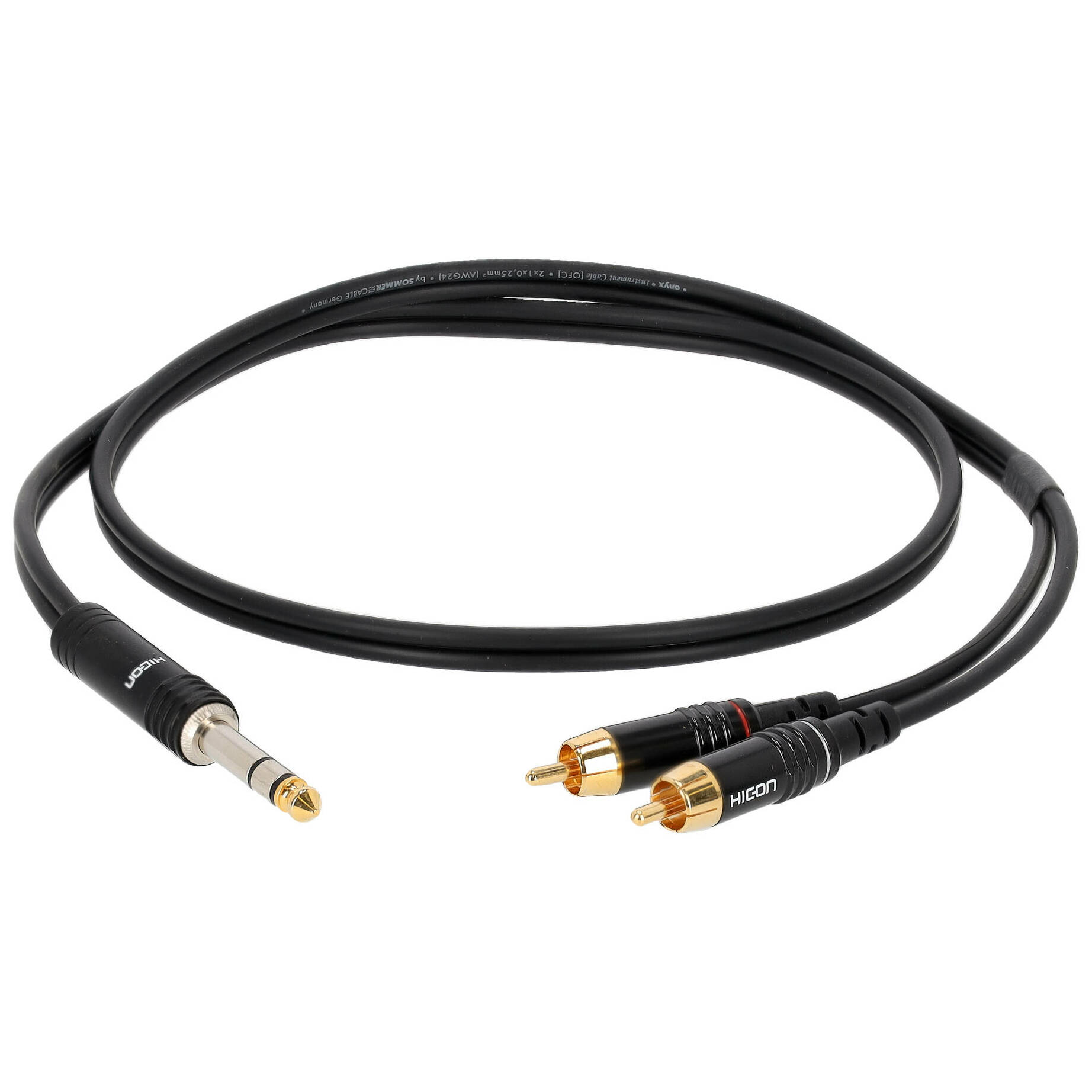 Sommer Cable ON56-0100-SW SC-Onyx Klinke Stereo Male - 2 x Cinch Male 1 Meter 1