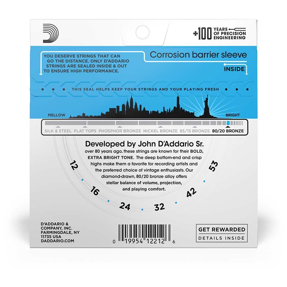 Image of D’addario ej11  acoustic 80 20 bronze  012 053 10012339 2