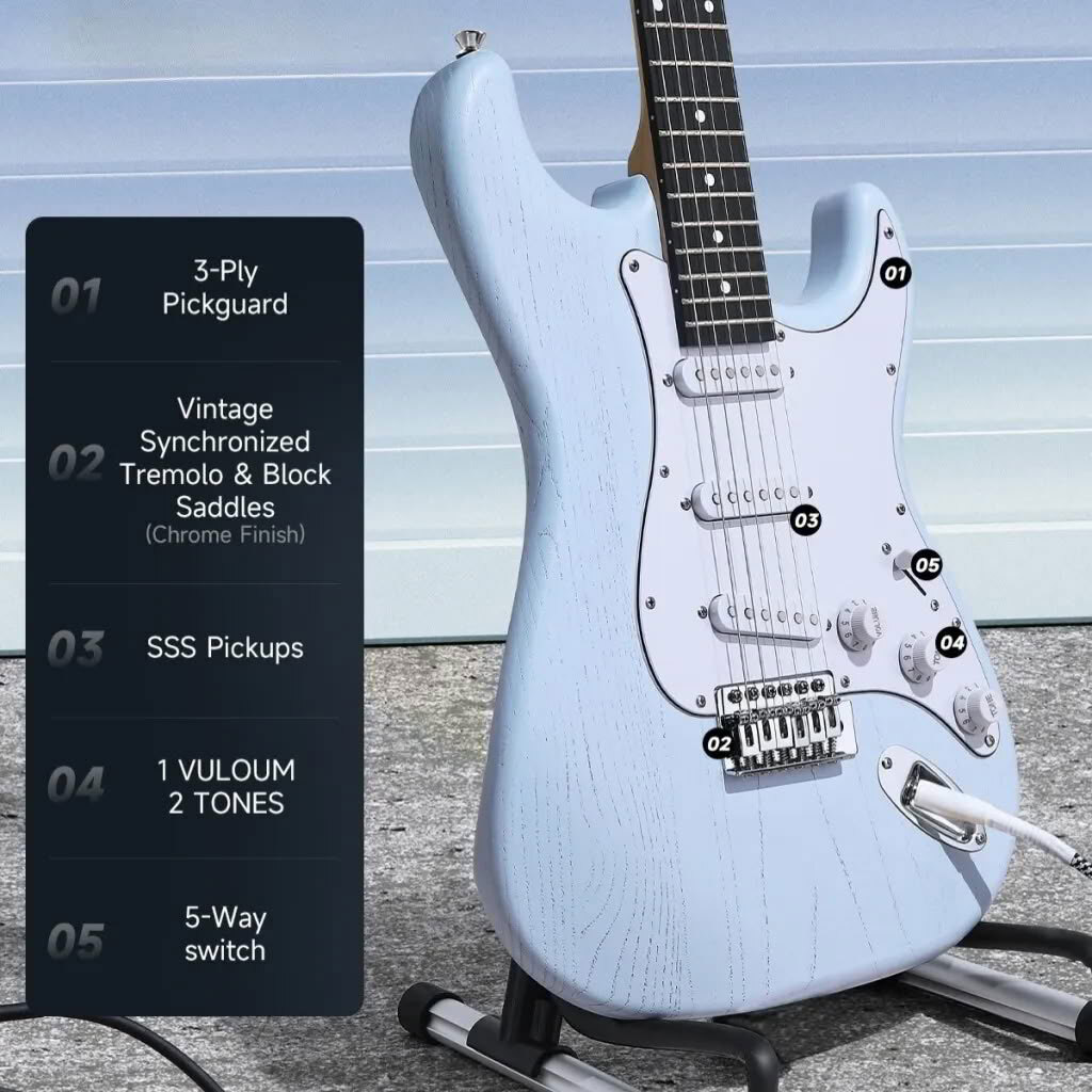 Donner DST-80 Sonic Blue 7