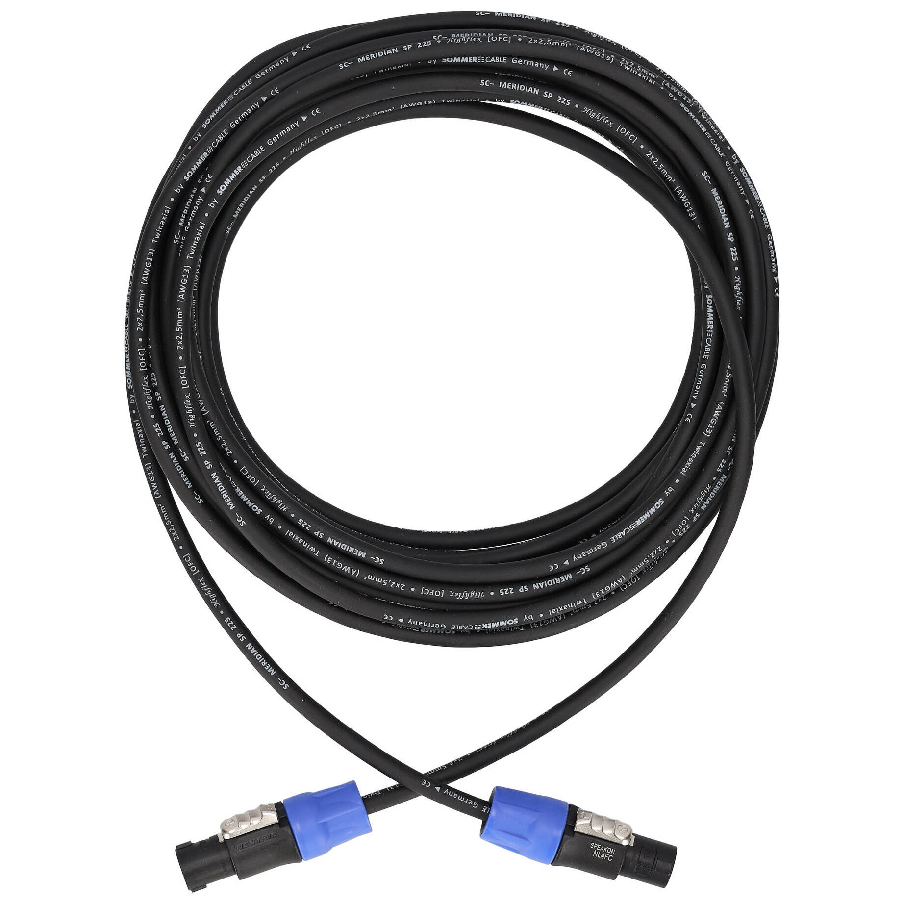 Sommer Cable MEAC-225-1000-SW Twinaxial Meridian Speakon - Speakon 10 Meter