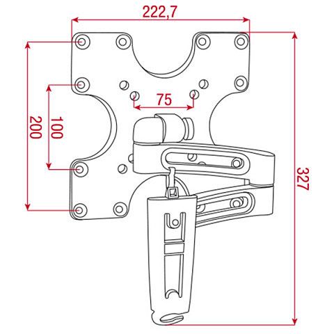 Showtec LCD-106 LCD Bracket Long 1