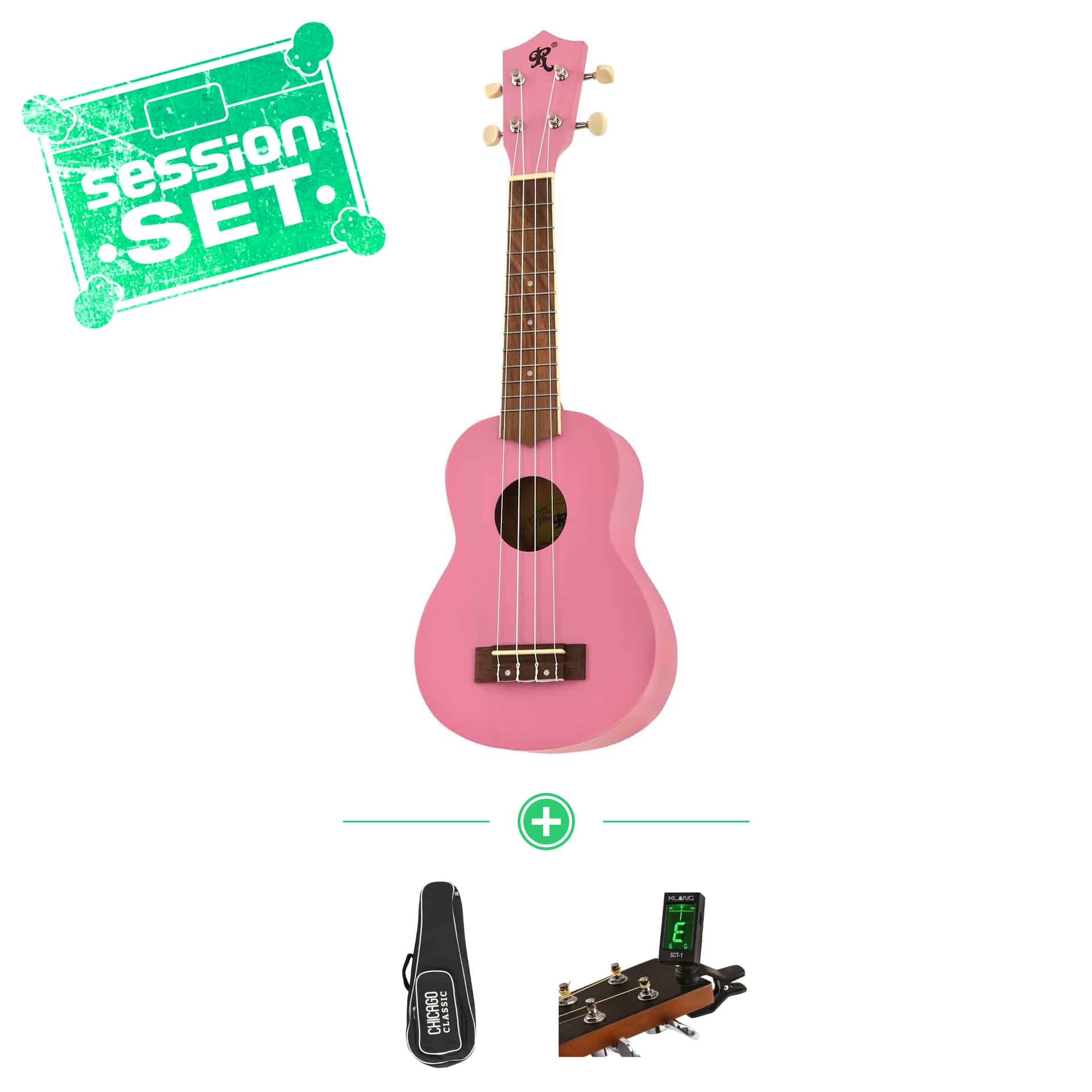 redwood soprano ukulele candy bubblegum - session set - inkl bag clip-tuner 70000990-1