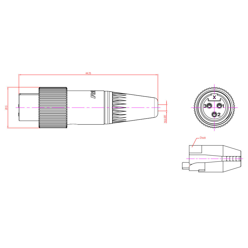 Rean by Neutrik RT3FCT-B screw lock 1