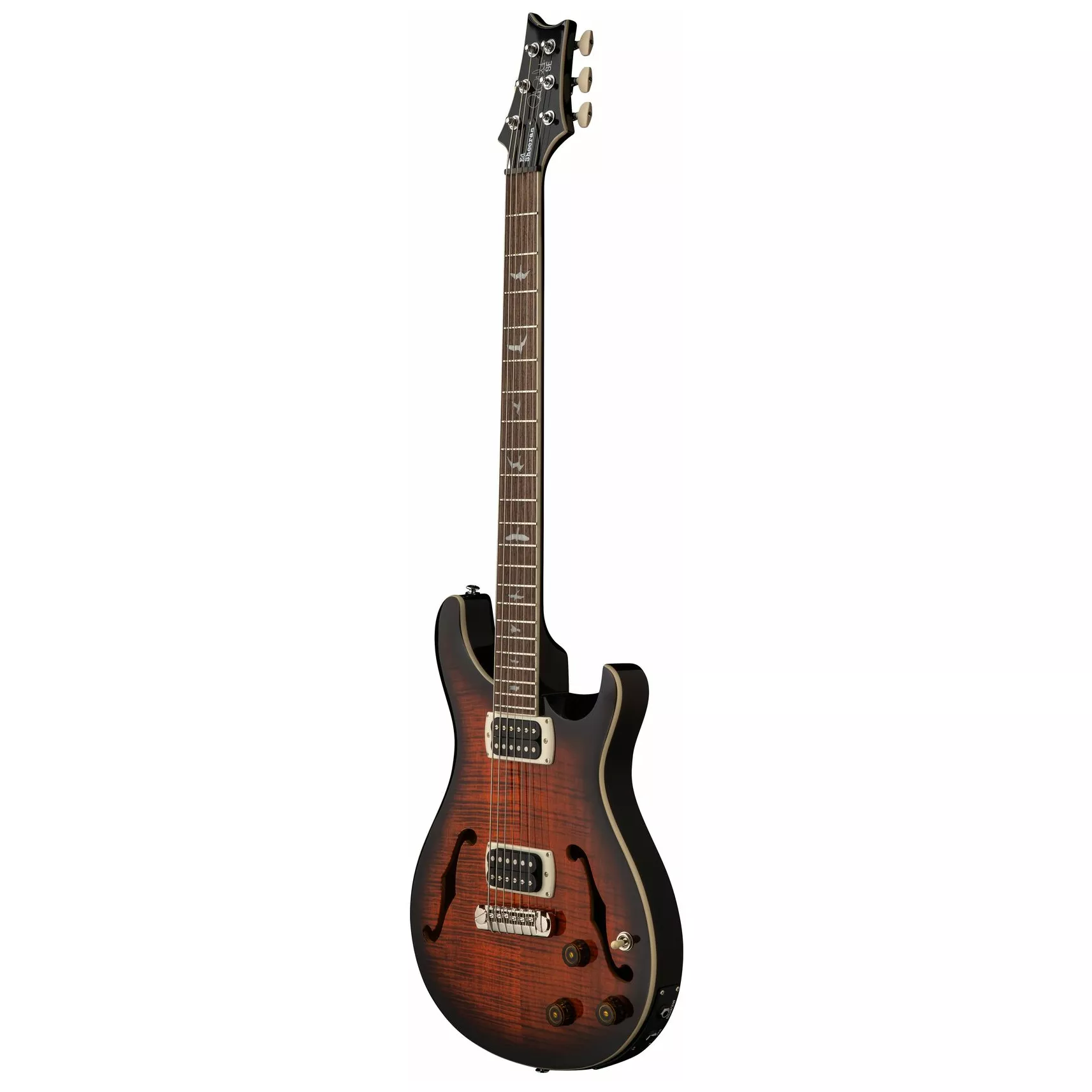PRS SE Ed Sheeran Flat Back Hollowbody I Baritone Piezo Orange Tiger Smokeburst 3