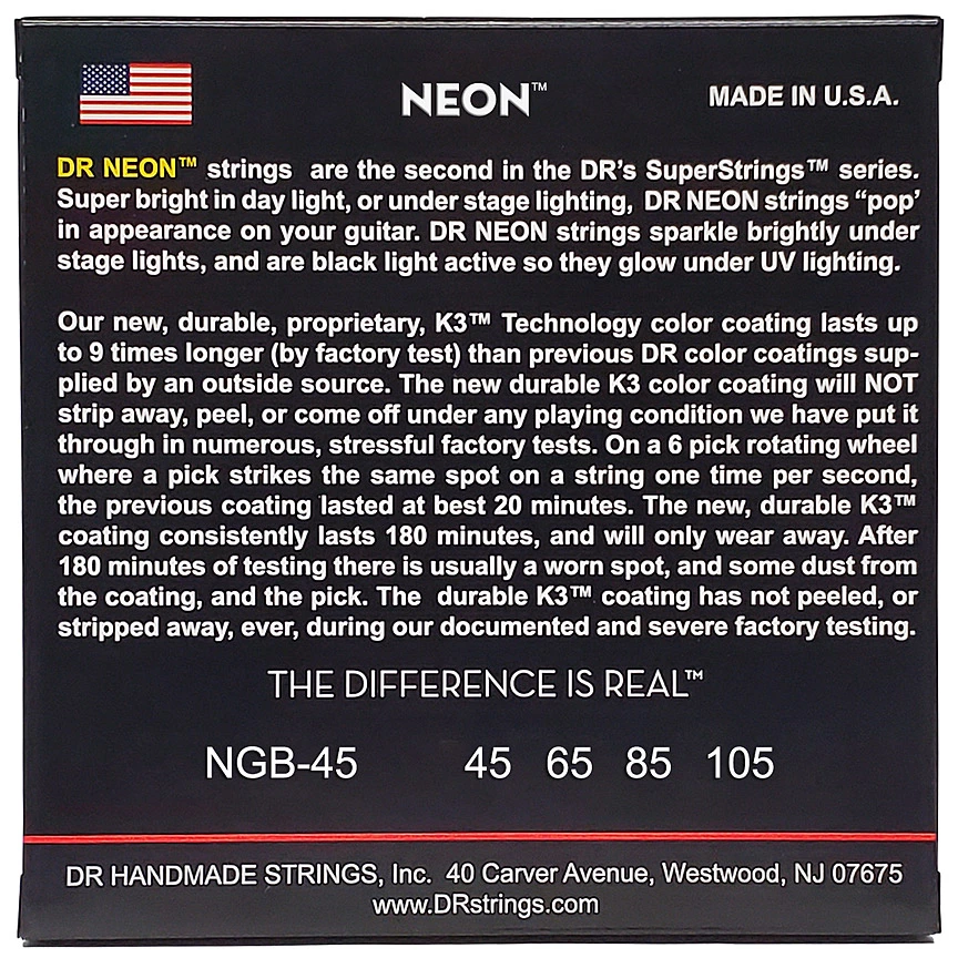 DR Strings Neon Green NGB-45 1