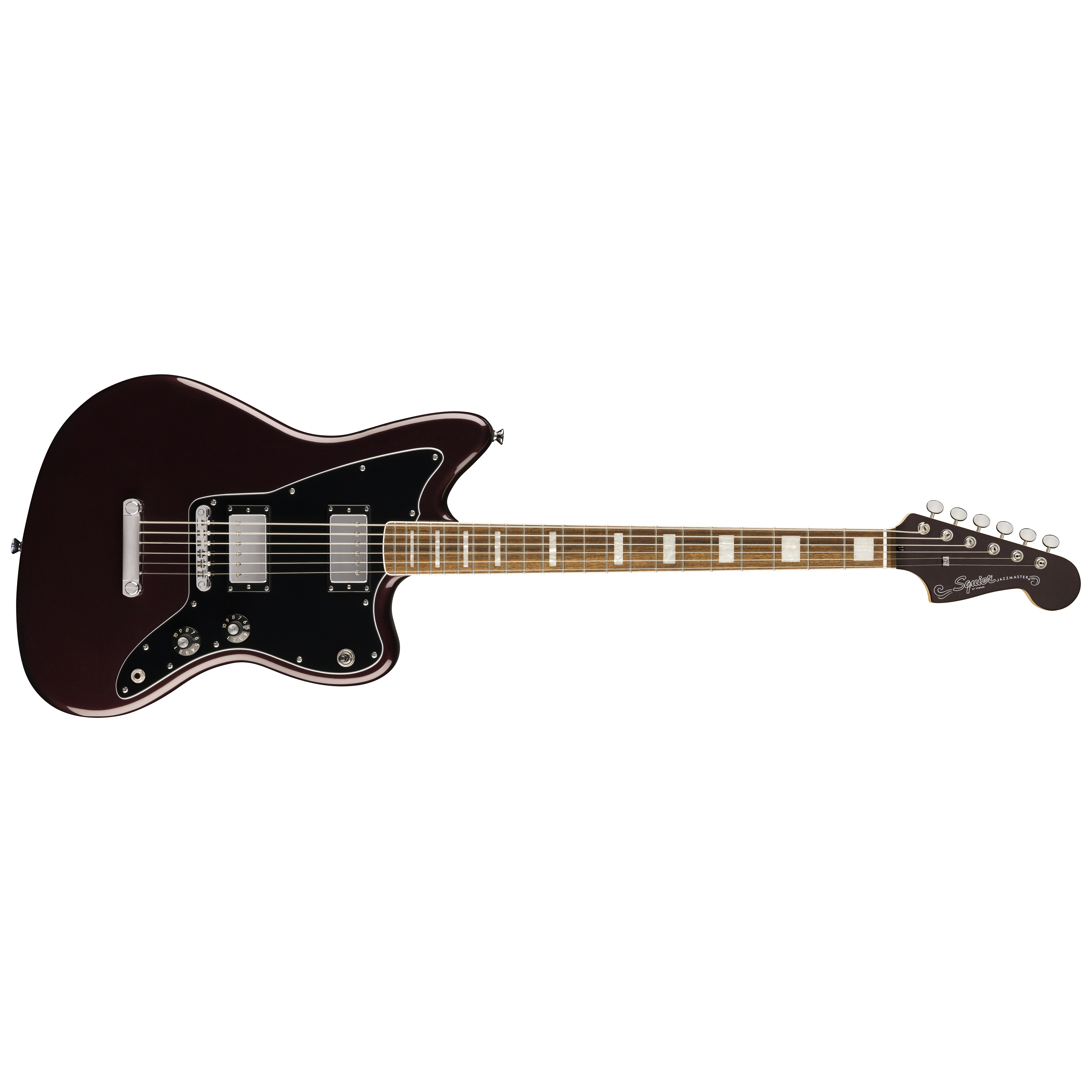 Squier by Fender Paranormal Baritone Jazzmaster HH LRL Black PG Oxblood 1