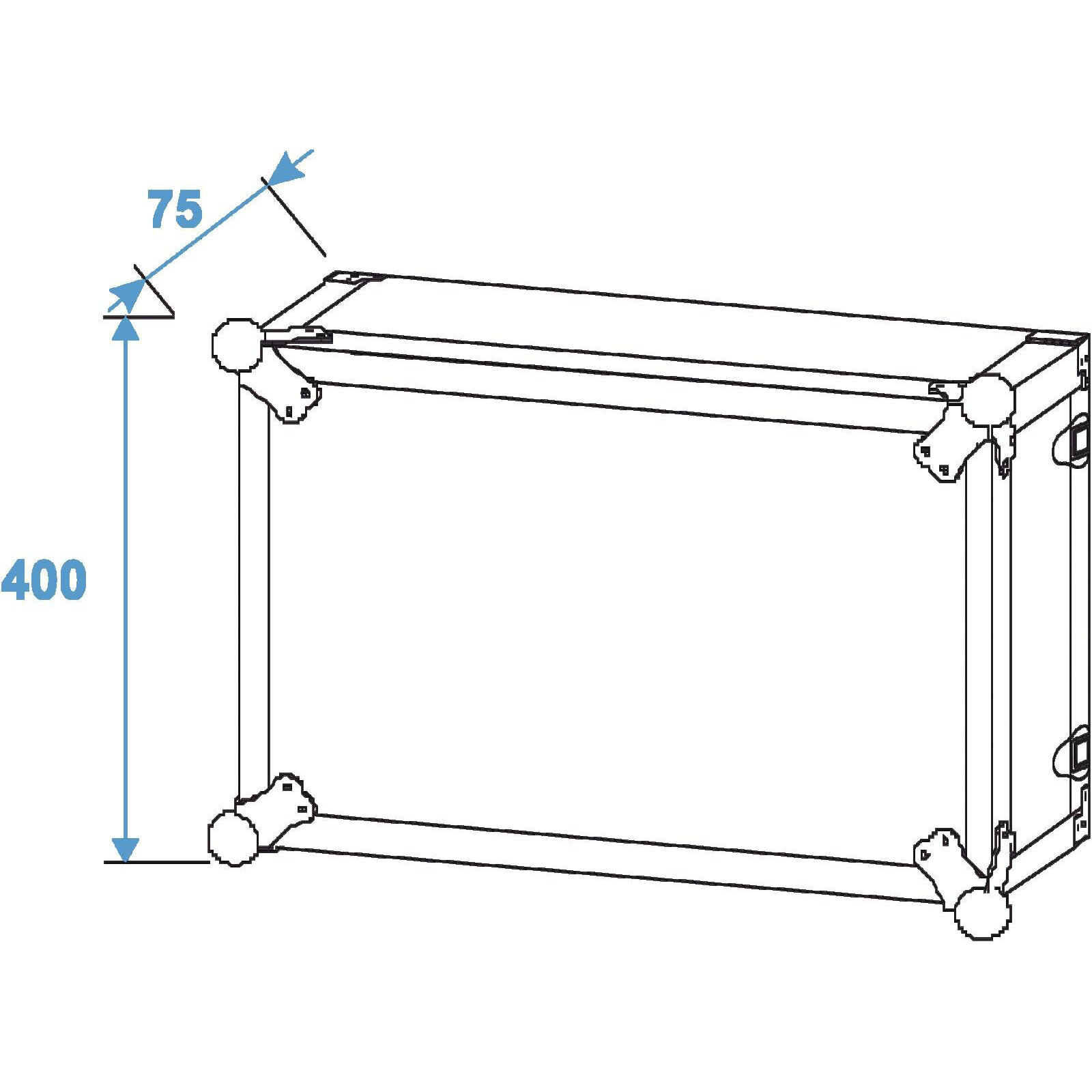Roadinger Effect Rack CO DD, 8U, 38cm deep, black 2