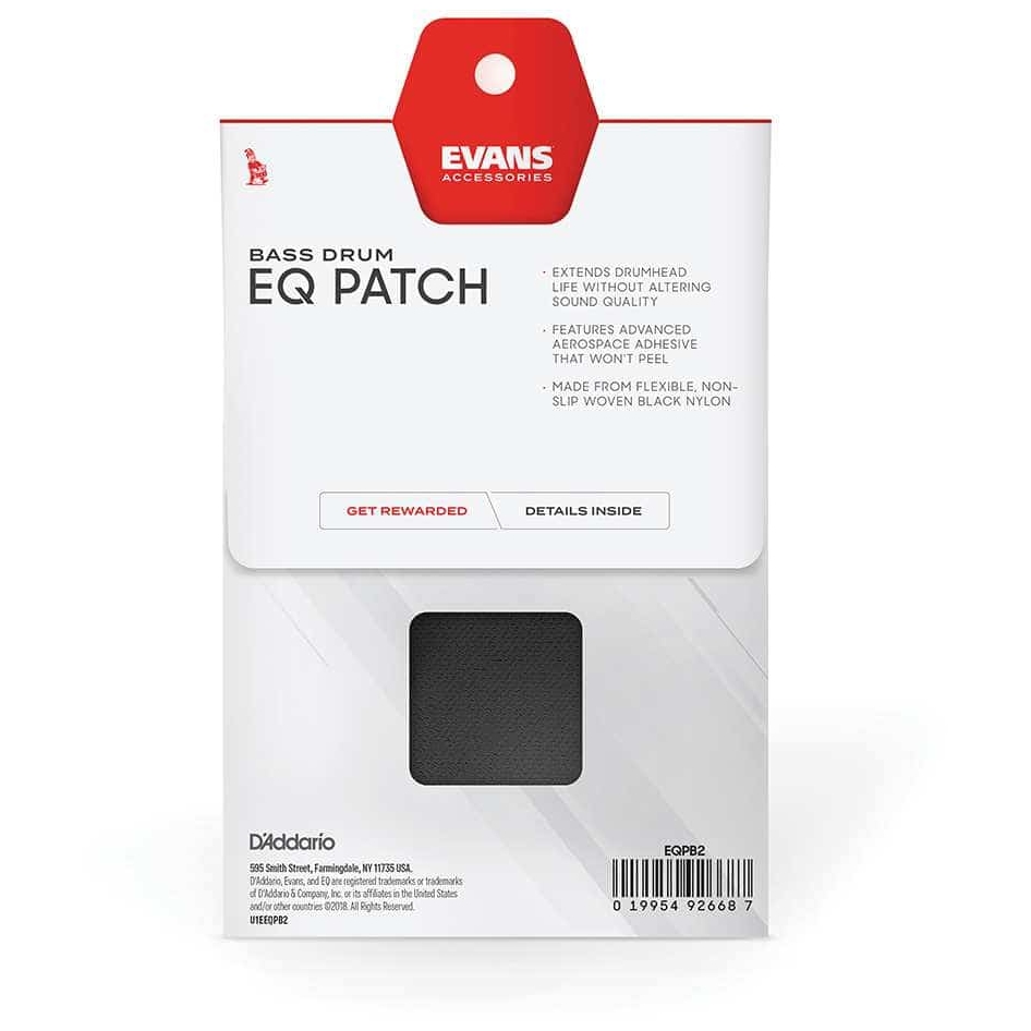 Evans - Evans EQPB2 - Evans EQ Double Pedal Patch - Black Nylon - 3