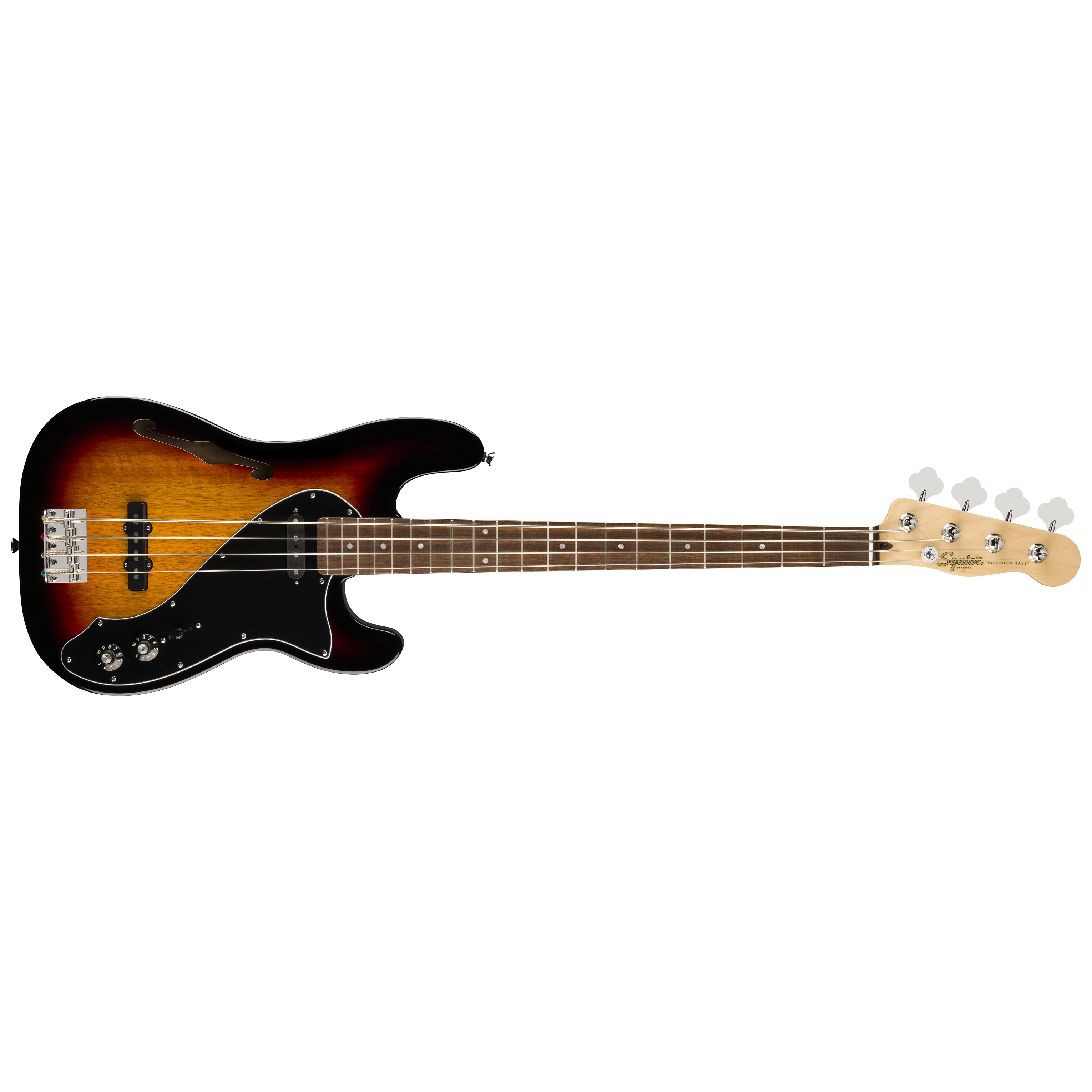 Squier by Fender Paranormal Precision Bass Thinline SJ LRL Black PG 3-Color Sunburst 1
