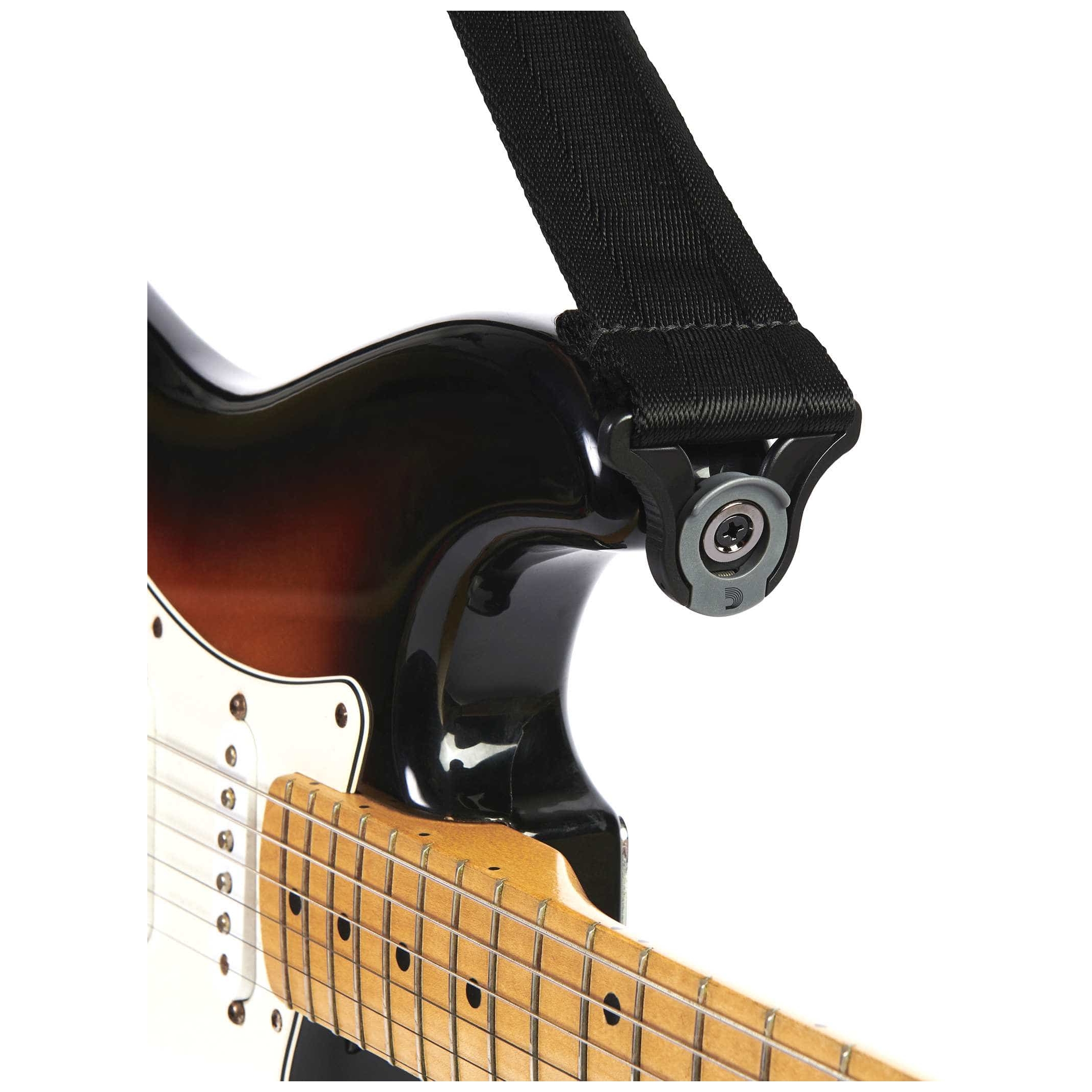 D’Addario - D’Addario Gitarrengurt, Nylongewebe, Auto Lock, Black - 6