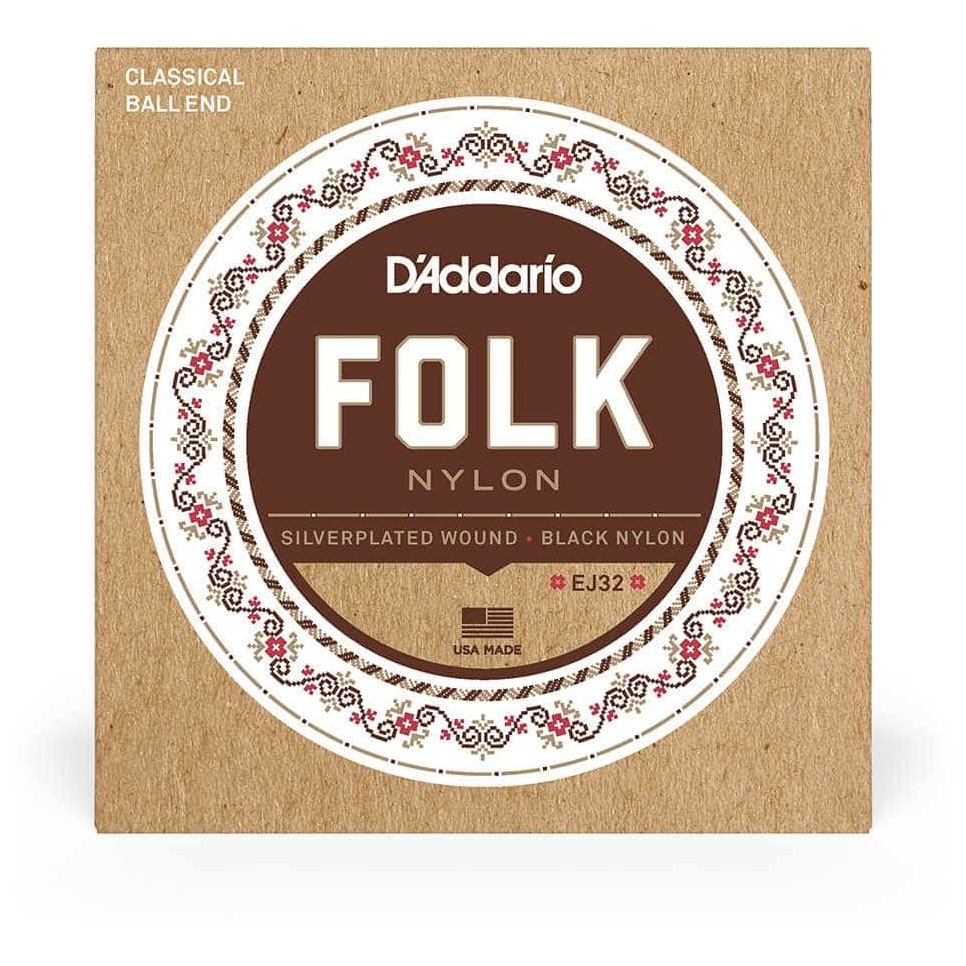 D’Addario - D’Addario EJ32 - Classical Folk Nylon, Ball End 028-045 - 1