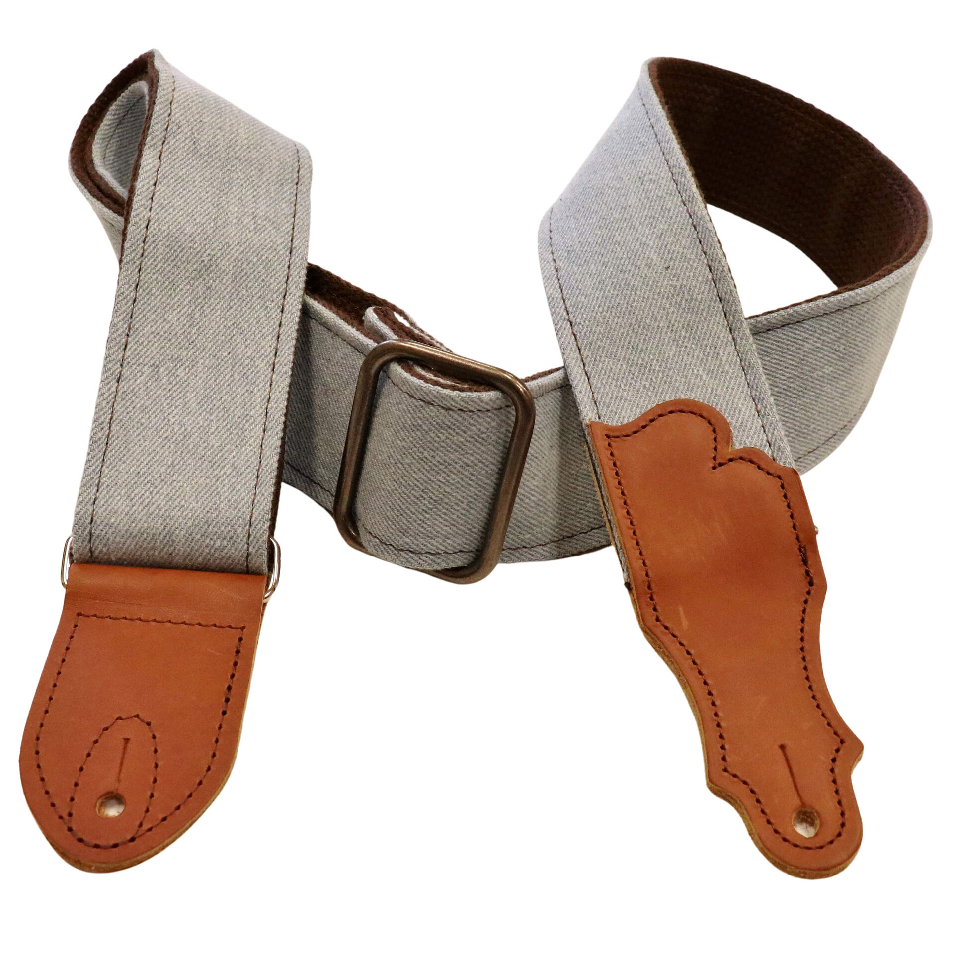  Blue Distressed Denim/Cocnac Leather End 2"